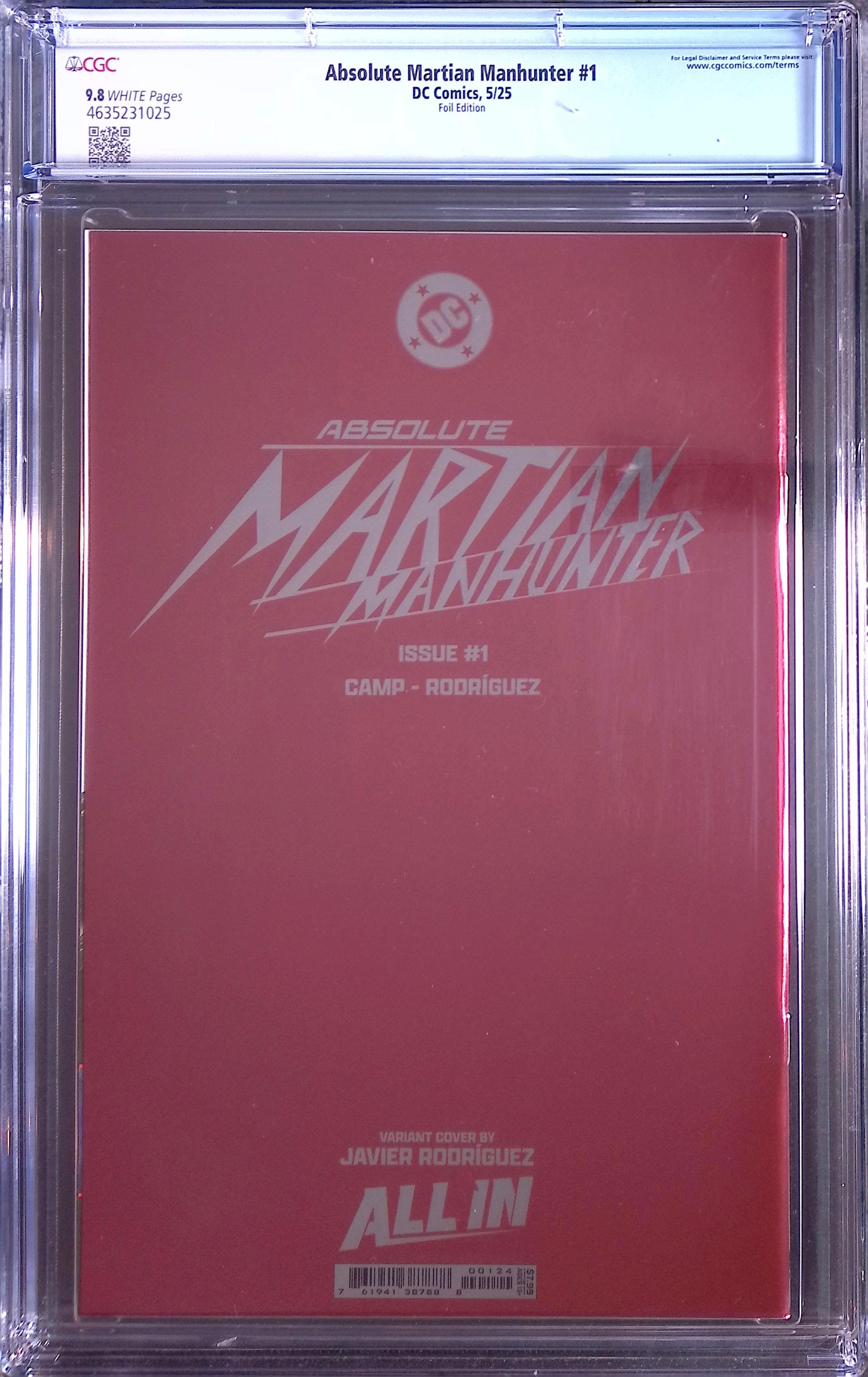 Absolute Martian Manhunter # 1 DC Comics 5/25 Foil Edition CGC 9.8 4635231025