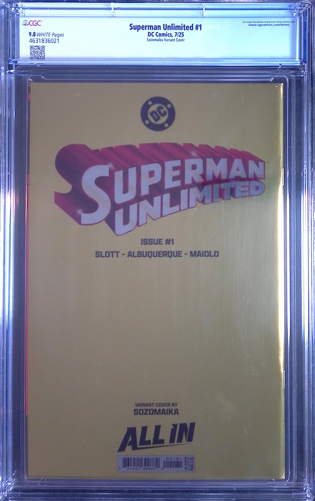 Superman Unlimited # 1 Sozomaika Foil Variant 7/25 CGC 9.8 4631836021
