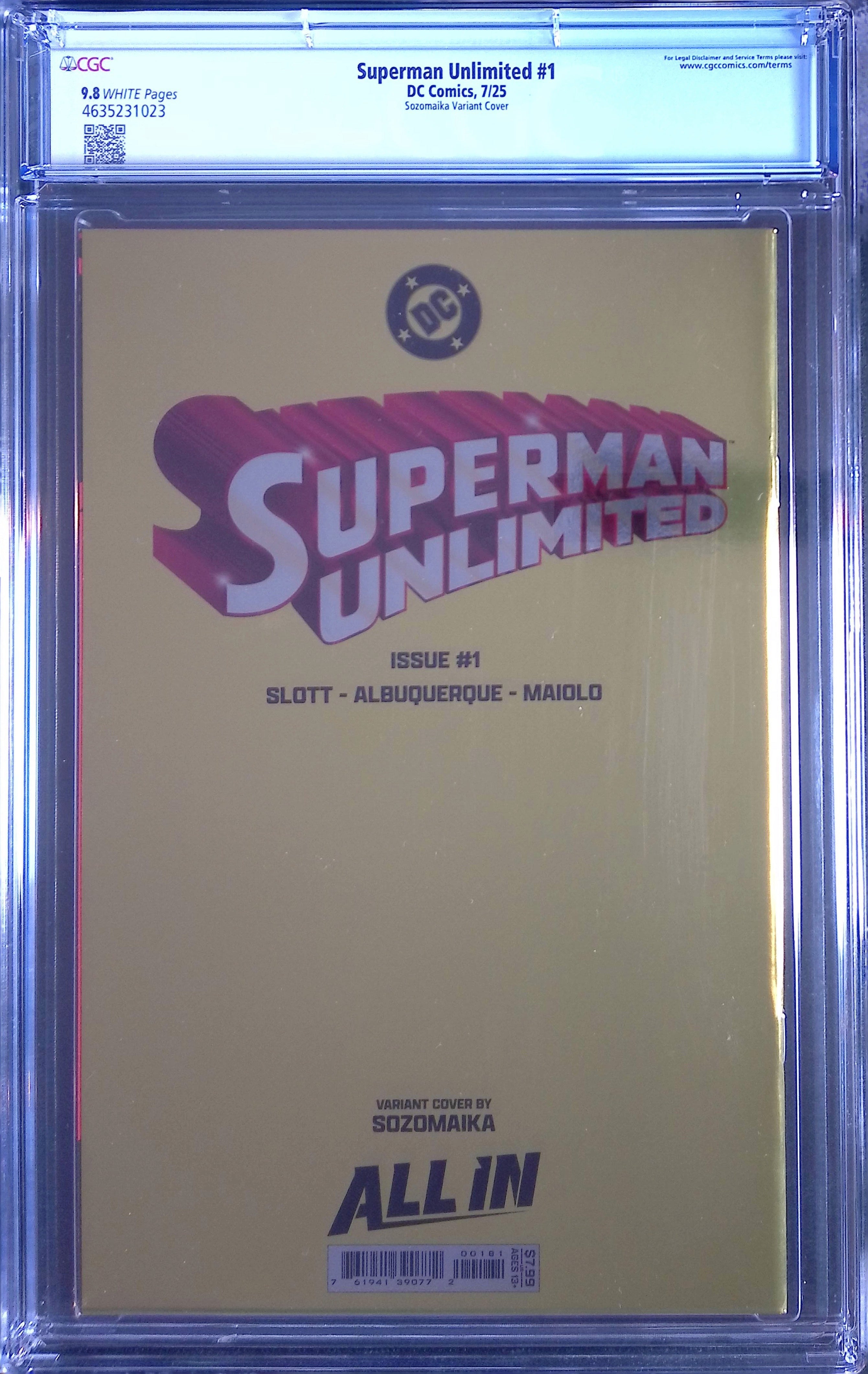Superman Unlimited # 1 Sozomaika Foil Variant 7/25 CGC 9.8 4635231023