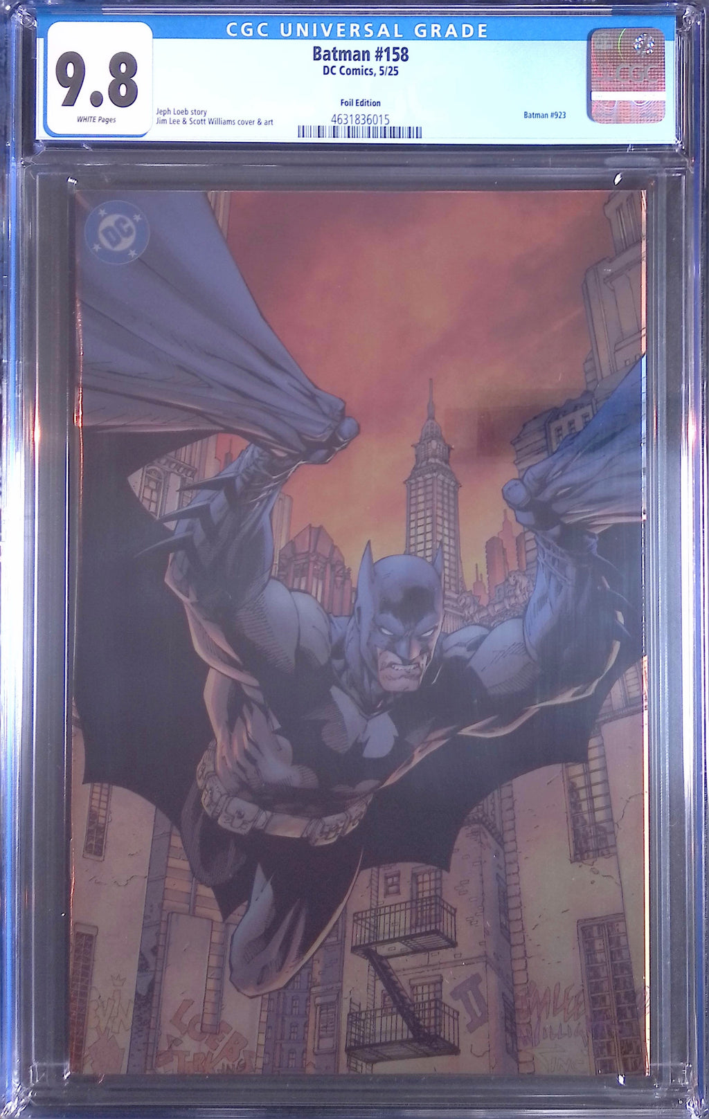 Batman # 158 Jim Lee Foil Variant CGC 9.8 4631836015