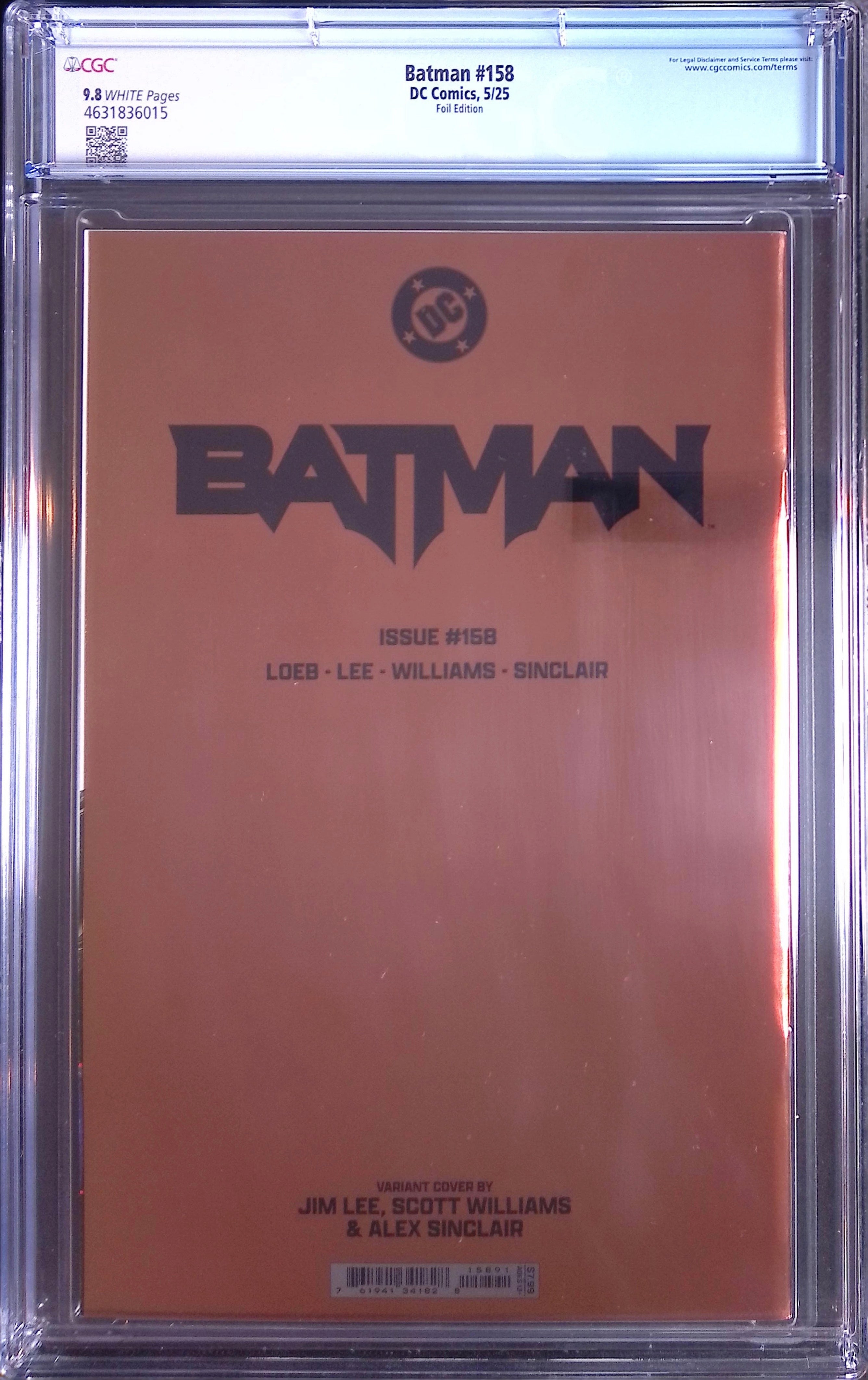 Batman # 158 Jim Lee Foil Variant CGC 9.8 4631836015