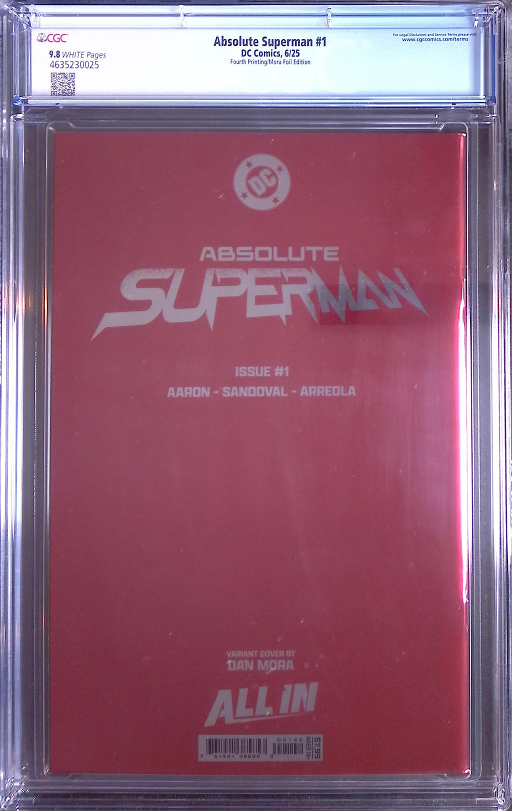 Absolute Superman # 1 DC Comics 6/25 Fourth Printing/Mora Foil 9.8 4635230025