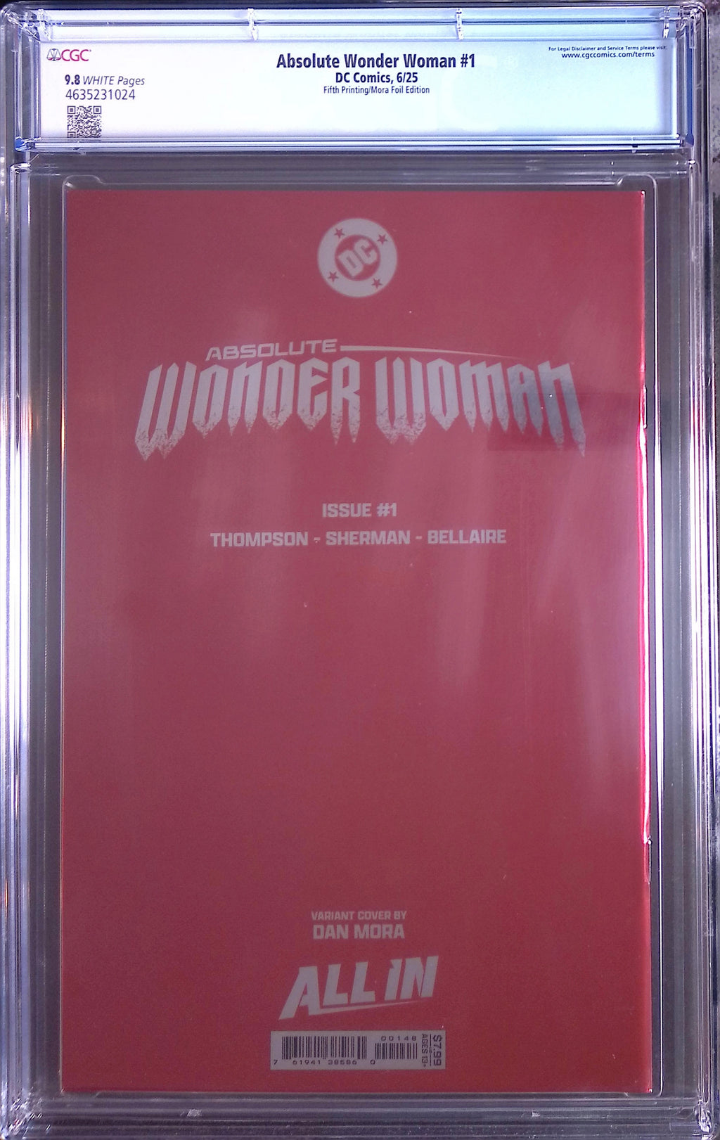 Absolute Wonder Woman #1 DC Comics 6/25 Fifth Printing/Mora Foil CGC 9.8 4635231024