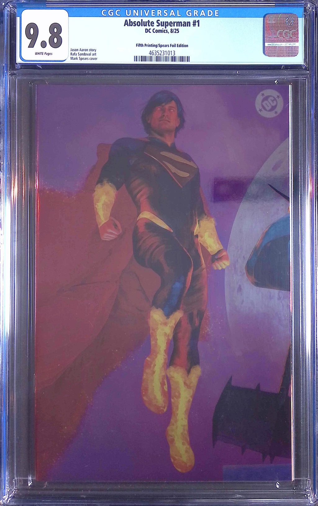 Absolute Trinity Mark Spears Connecting Foils 3 CGC 9.8 Graded Comics 4635230018, 4635231013, 4635231005.