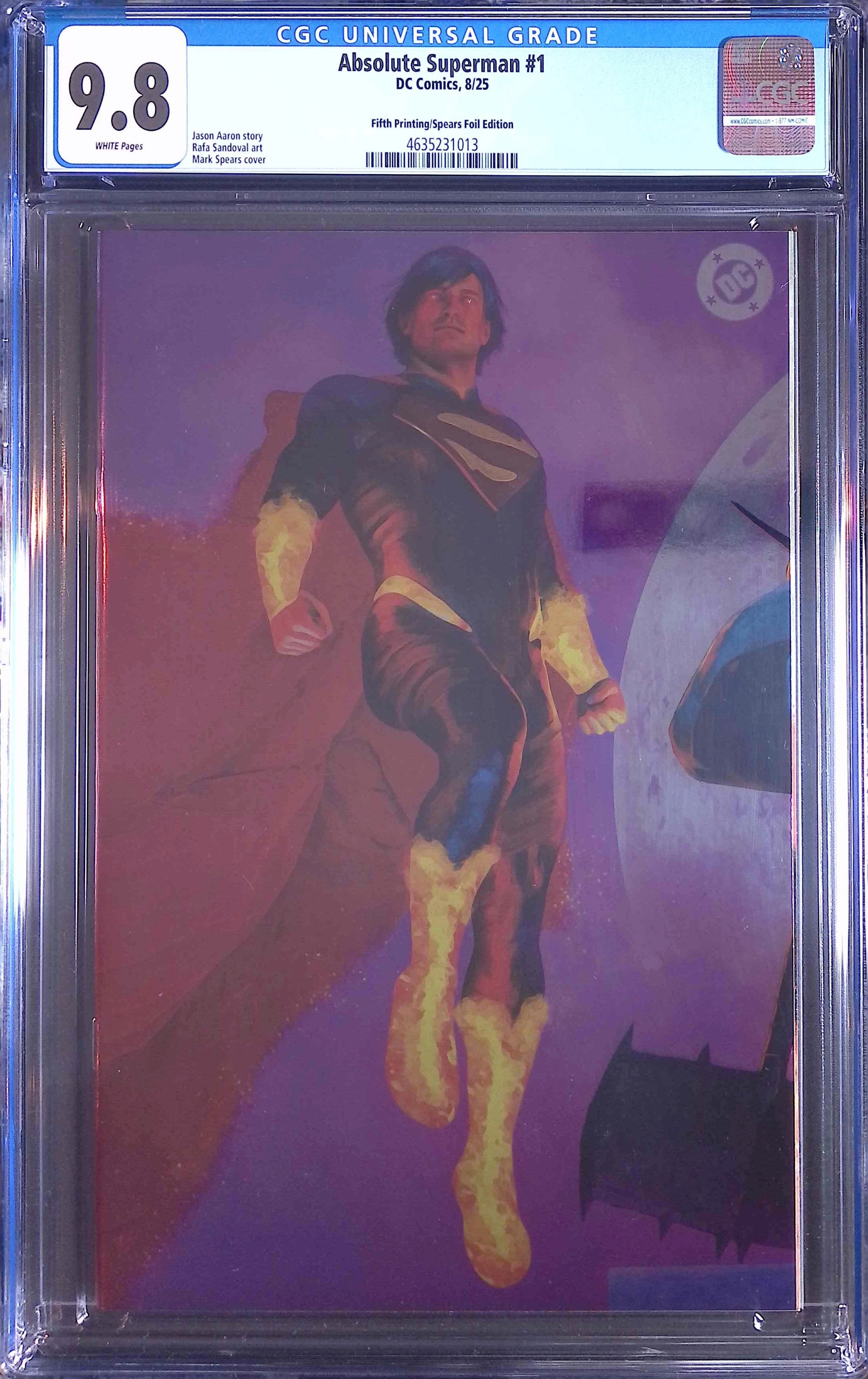 Absolute Trinity Mark Spears Connecting Foils 3 CGC 9.8 Graded Comics 4635230018, 4635231013, 4635231005.