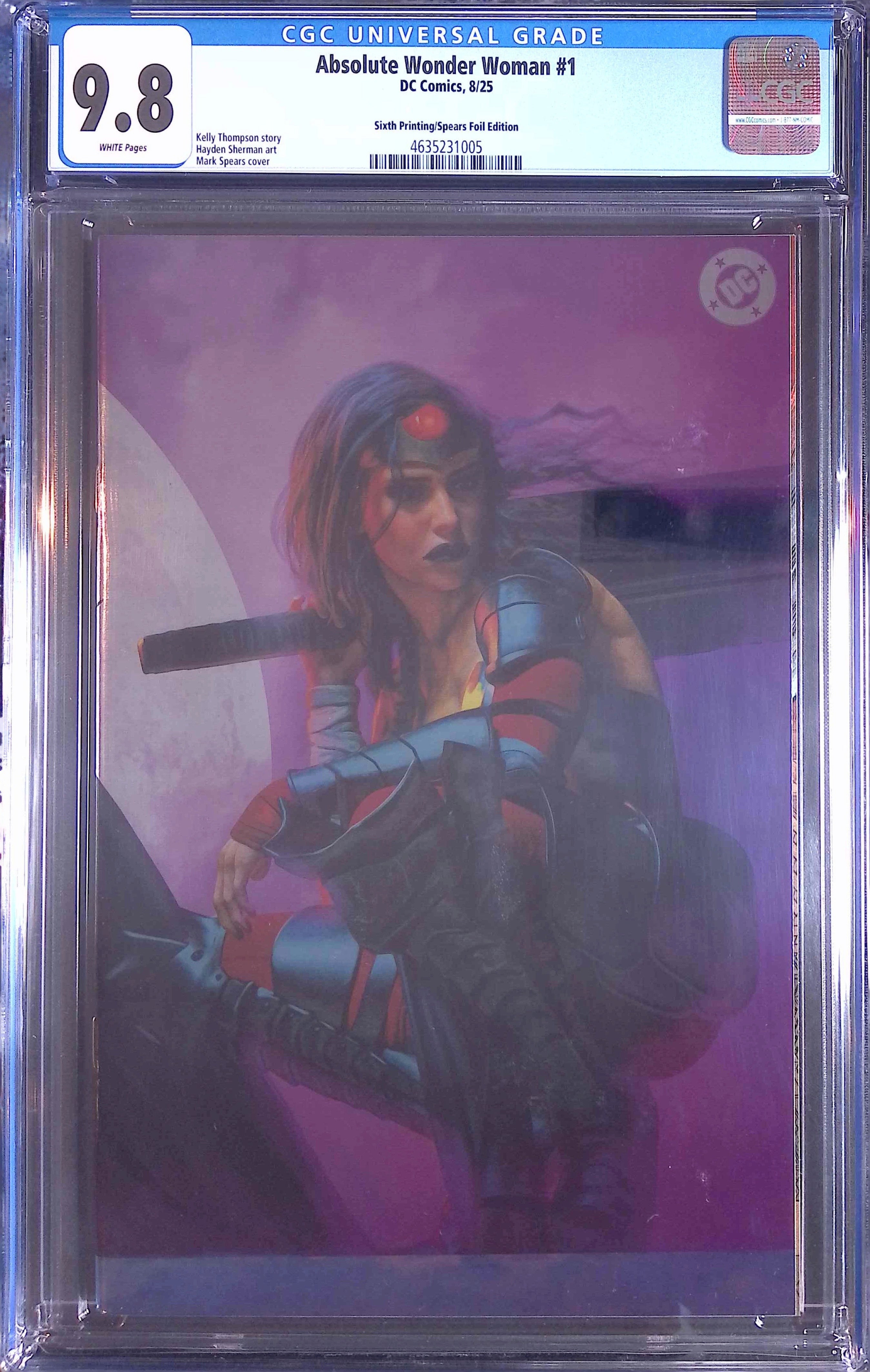 Absolute Trinity Mark Spears Connecting Foils 3 CGC 9.8 Graded Comics 4635230018, 4635231013, 4635231005.