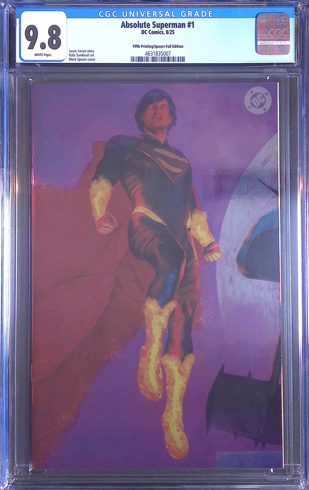 Absolute Trinity Mark Spears Connecting Foils 3 CGC 9.8 Graded Comics 4631835005, 4631835007, 4631835011.