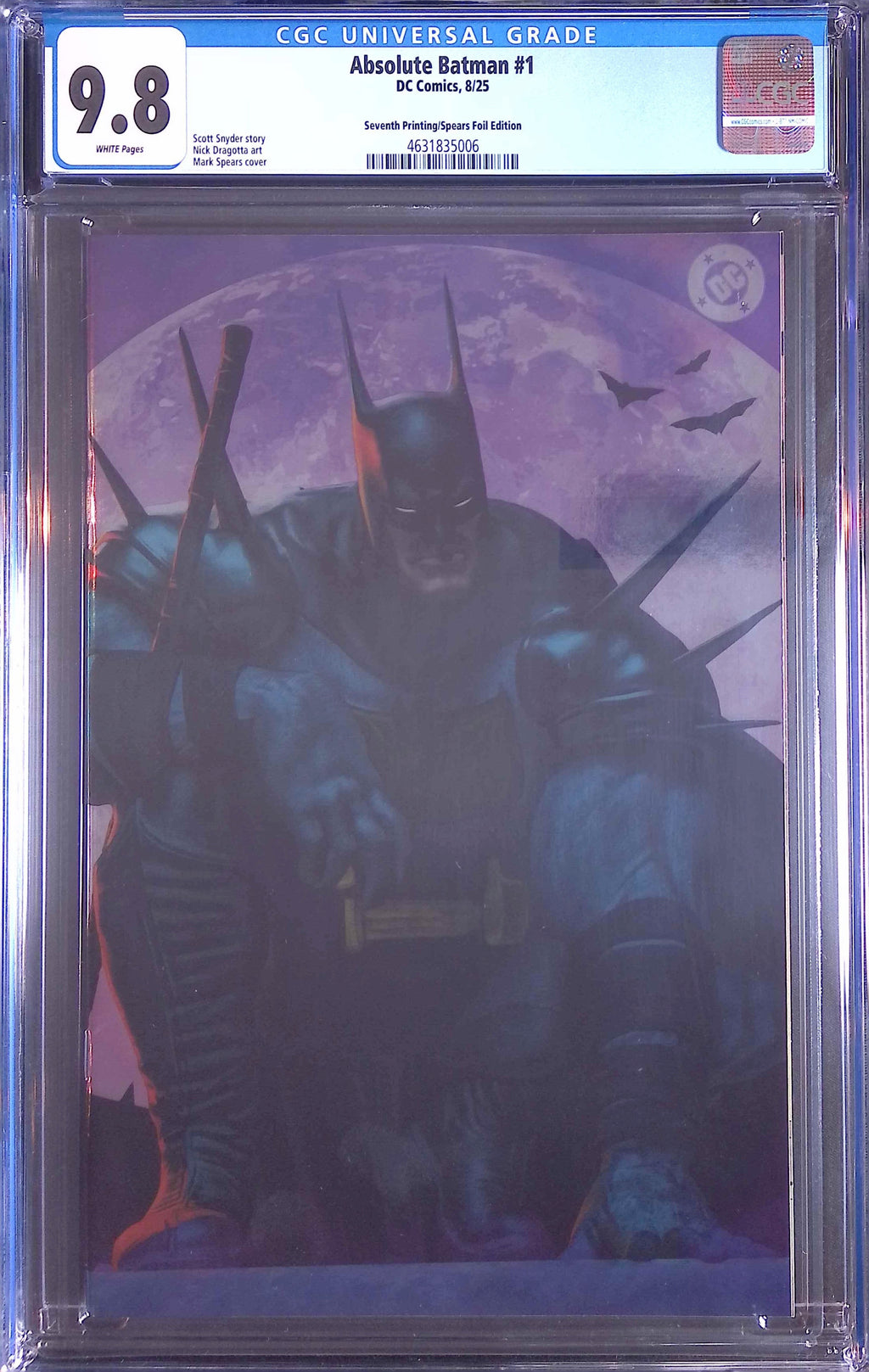 Absolute Trinity Mark Spears Connecting Foils 3 CGC 9.8 Graded Comics 4631835006, 4631835012, 4635231014.