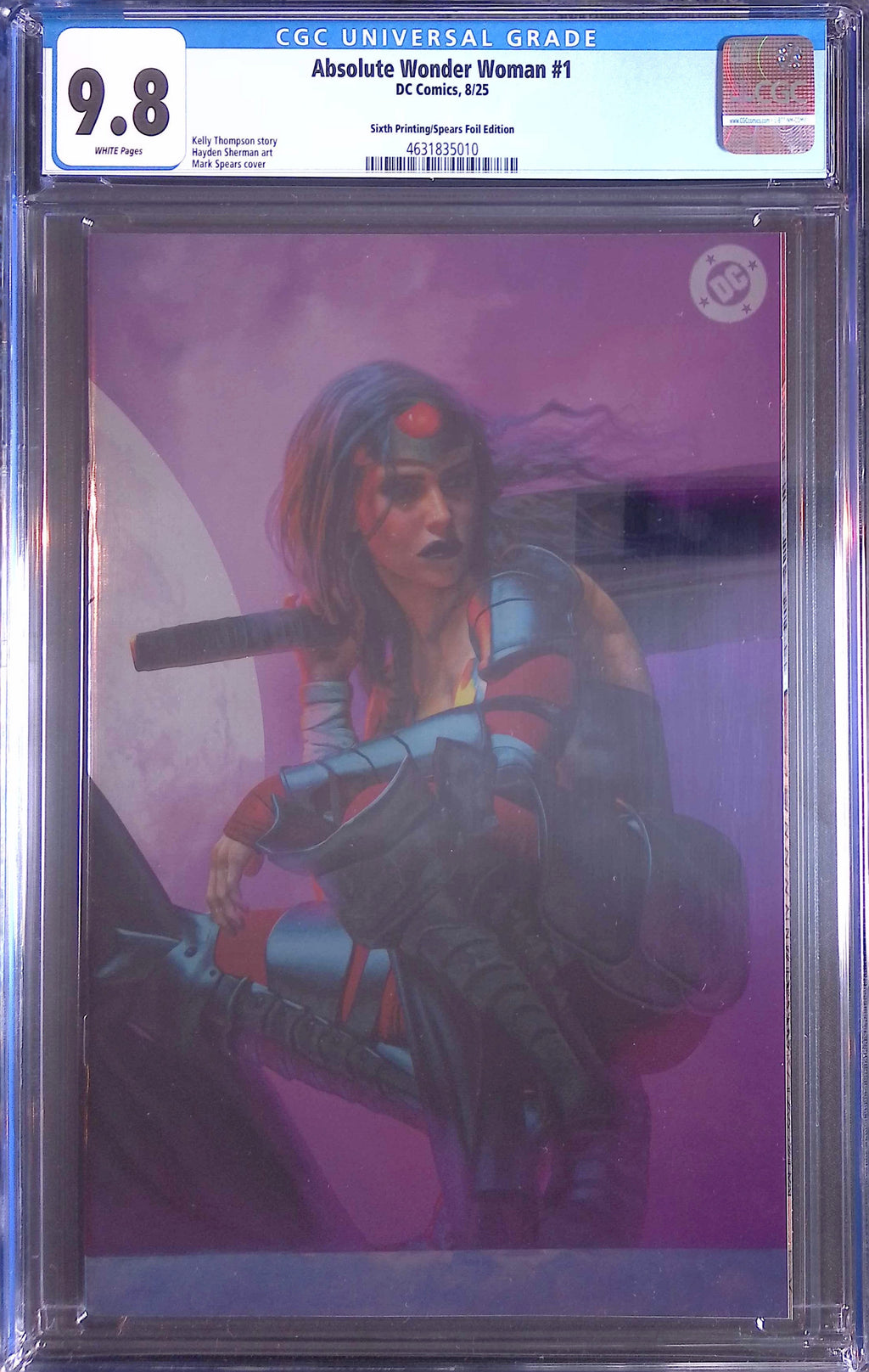 Absolute Wonder Woman #1 DC Comics 8/25 Sixth Printing/Spears Foil CGC 9.8 4631835010