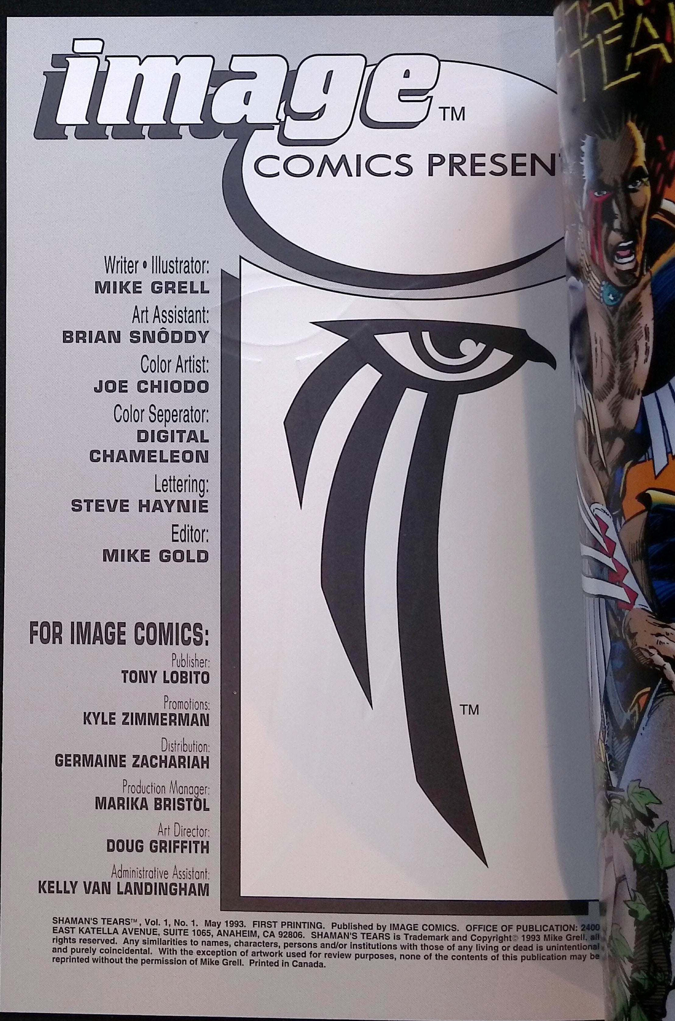 Shaman's Tears # 1 1993 VF/NM