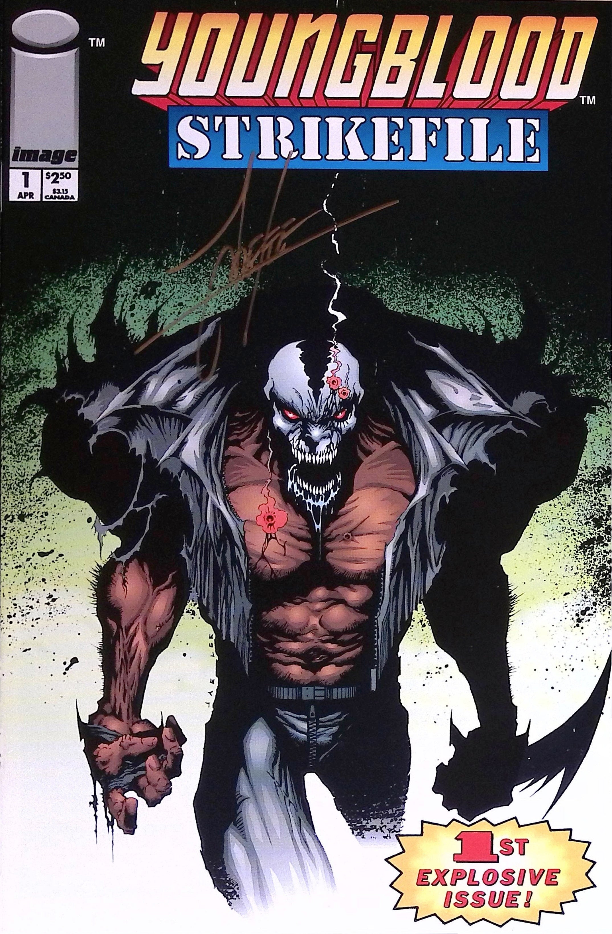 Youngblood Strikefile # 1 1993 Signed by Jae Lee (maybe) NM-