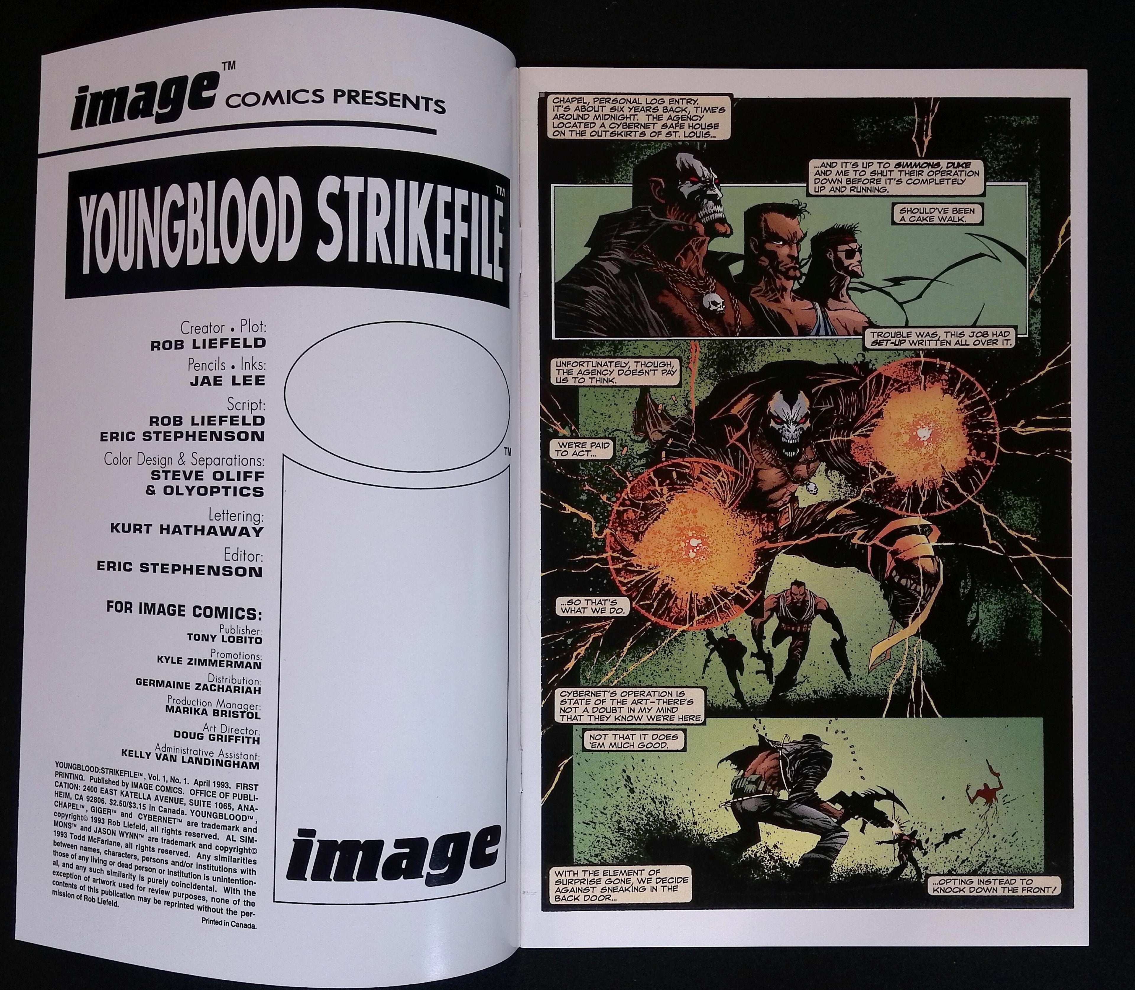 Youngblood Strikefile # 1 1993 Signed by Jae Lee (maybe) NM-