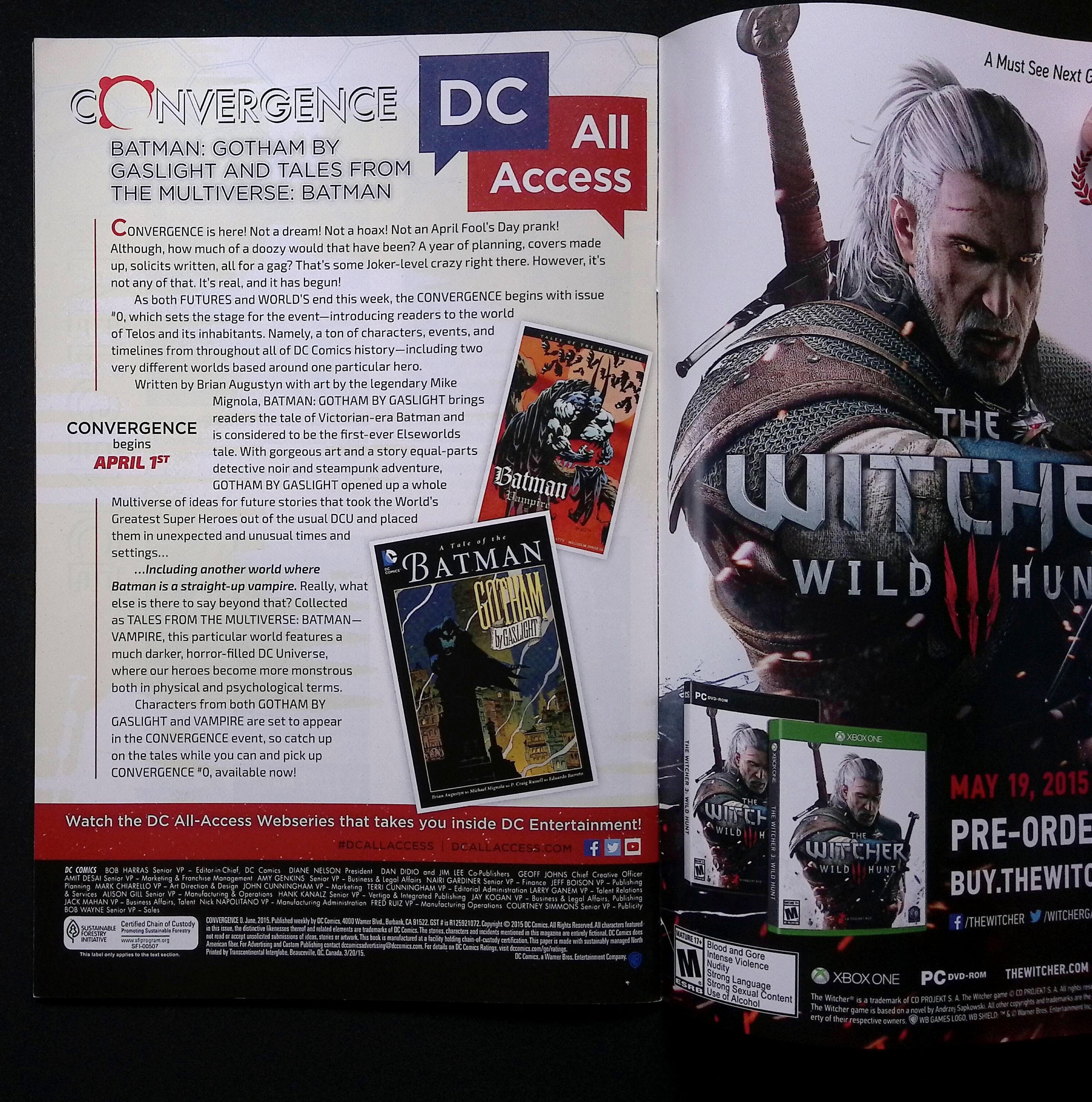 Convergence # 0 2015 VF/NM