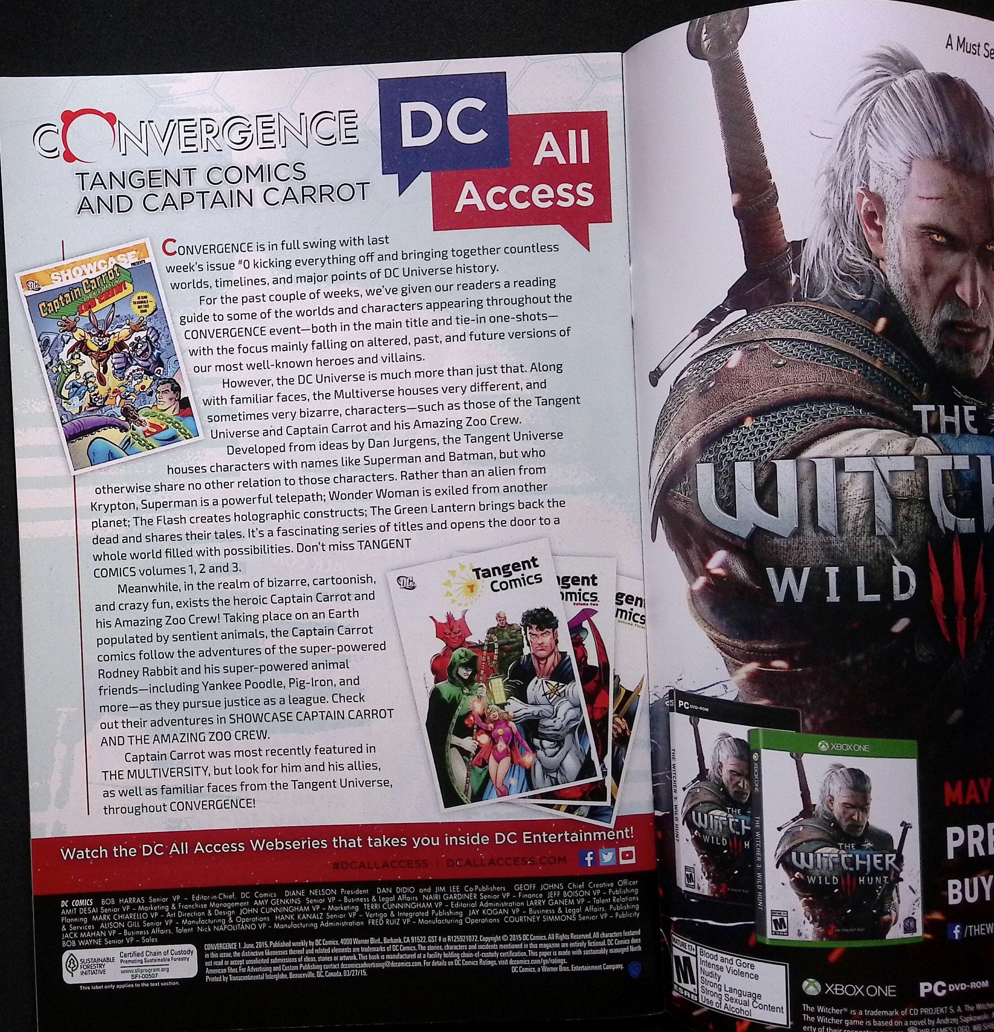 Convergence # 1 2015 VF/NM