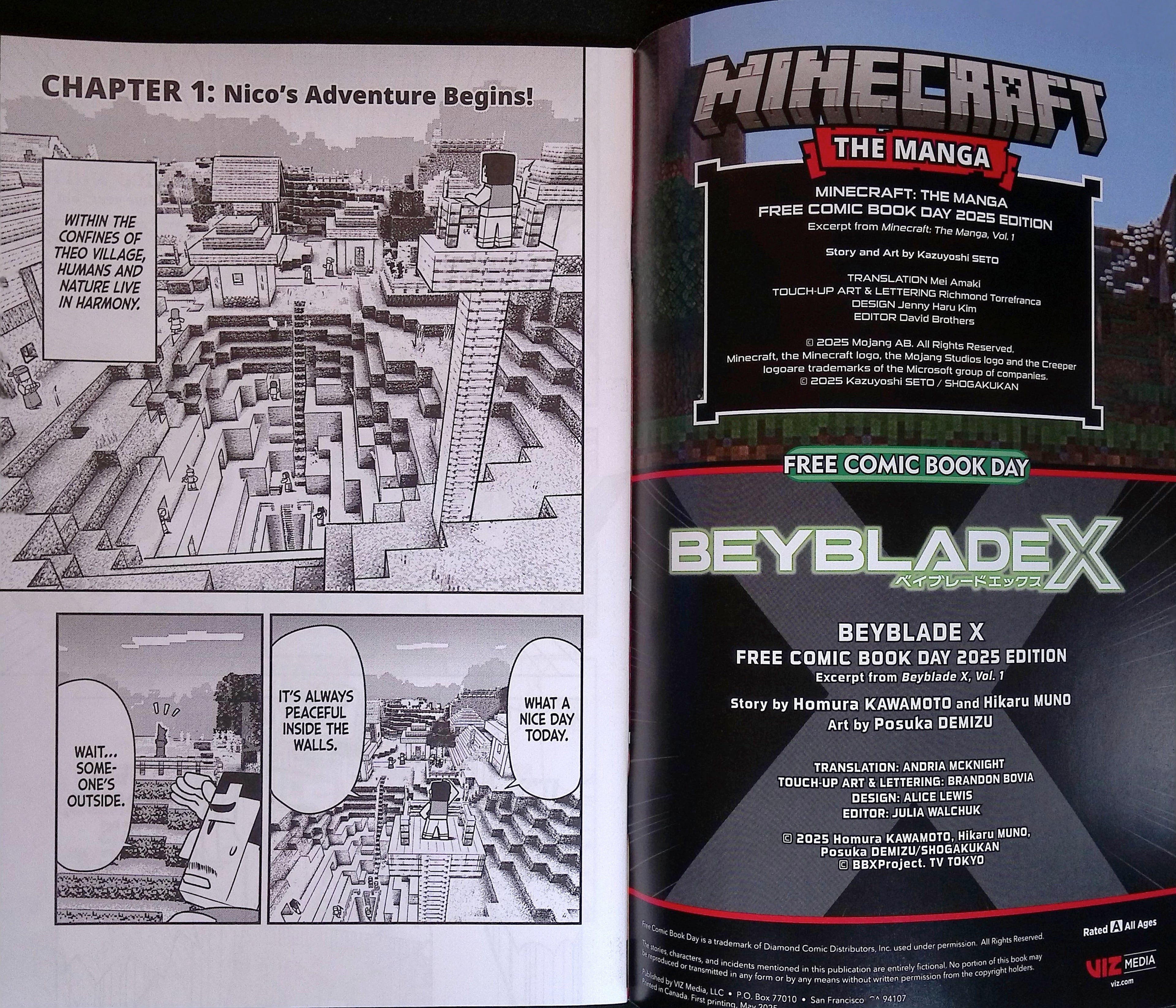 Minecraft: The Manga / Beyblade X #1 FCBD 2025 NM-
