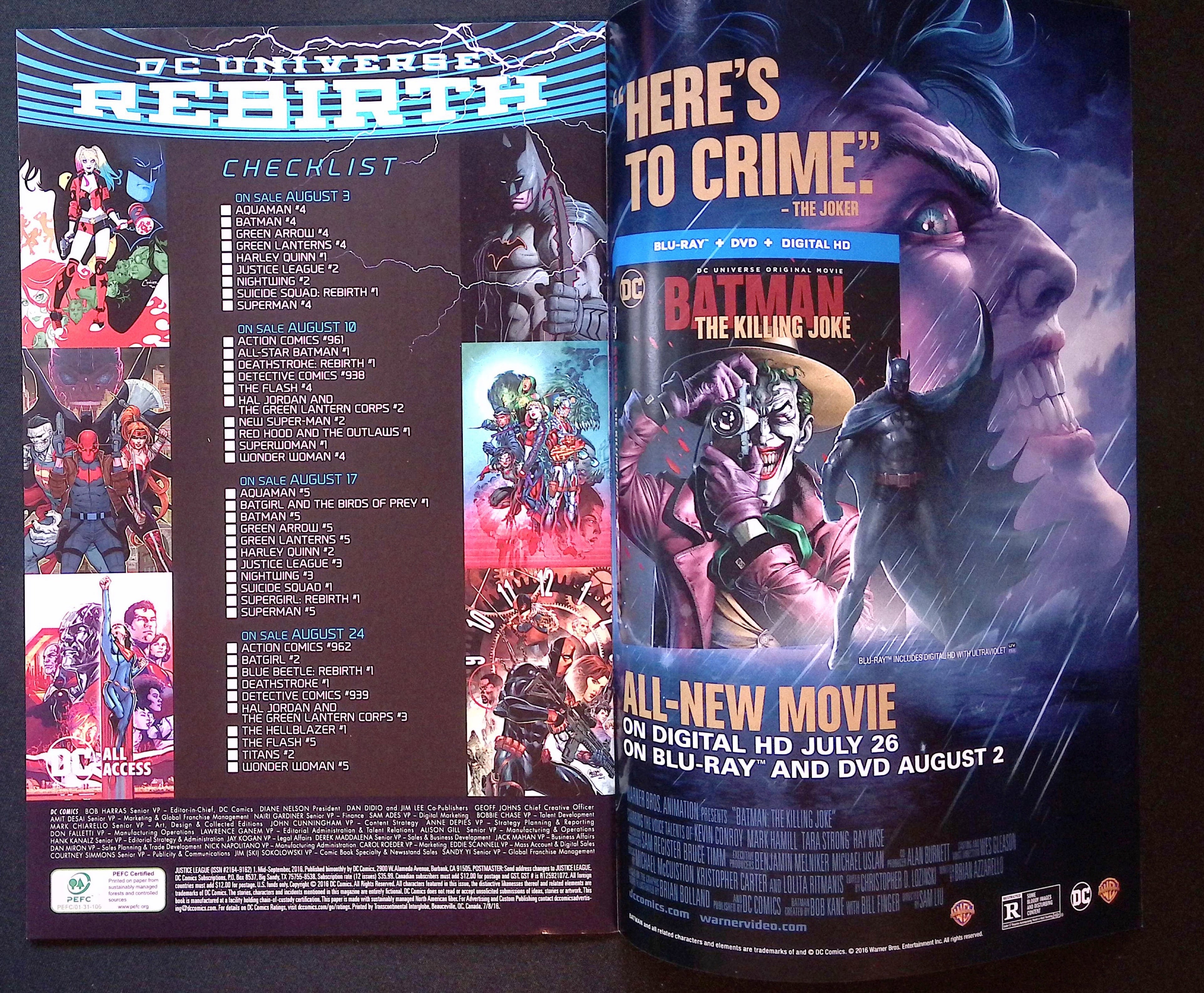 Justice League # 1 2016 NM