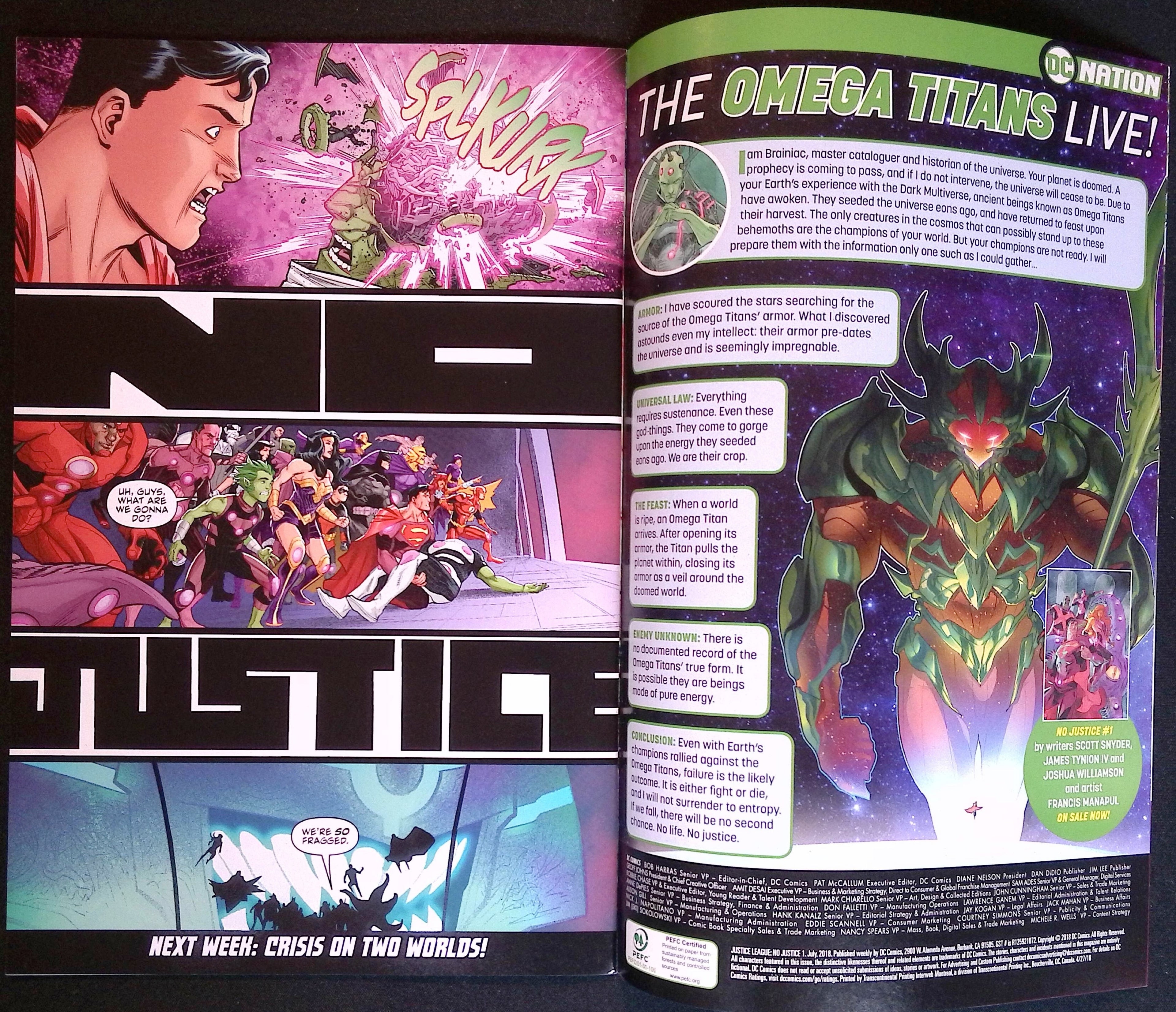 Justice League: No Justice # 1 2018 NM-