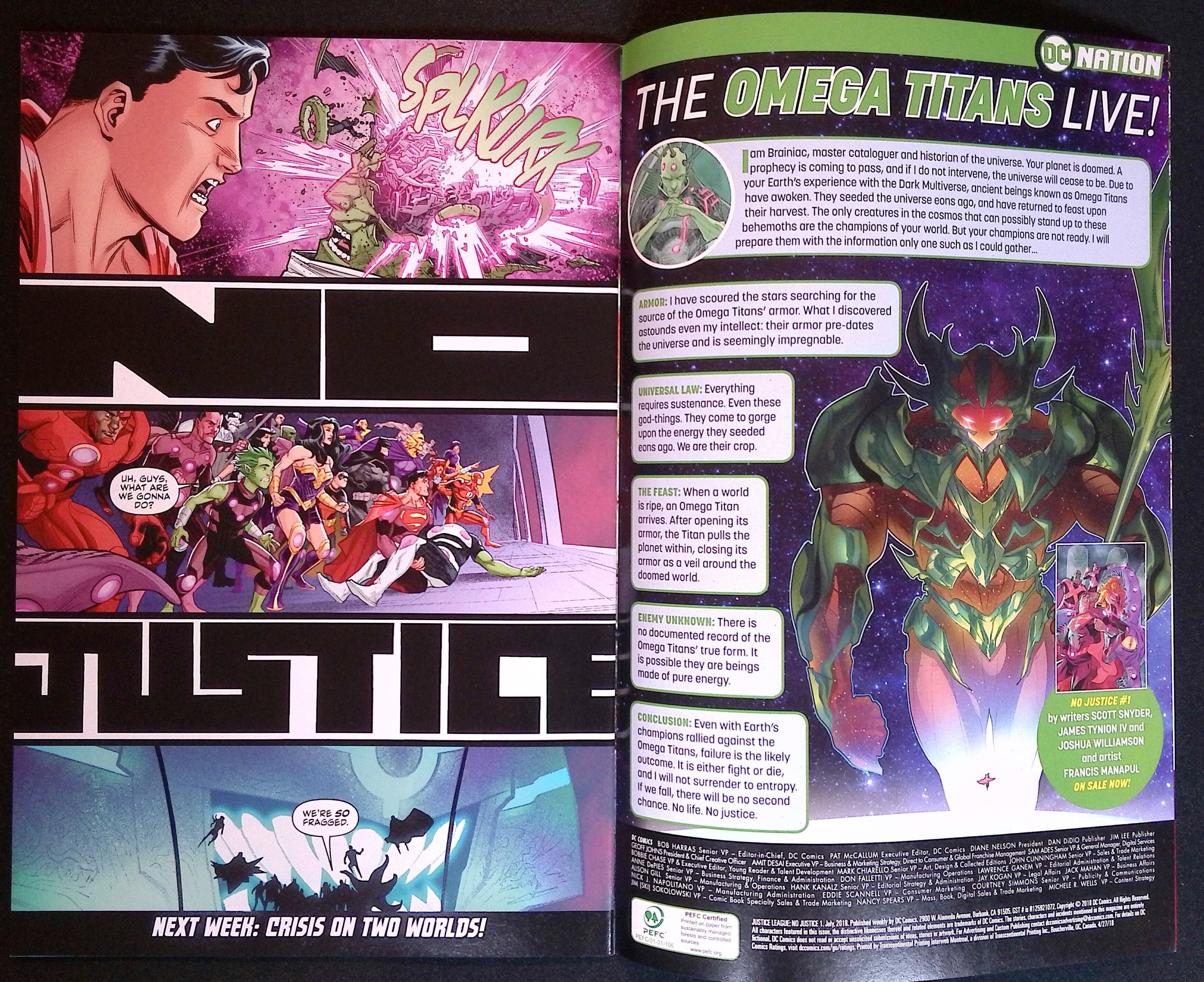 Justice League: No Justice # 1 2018 VF/NM