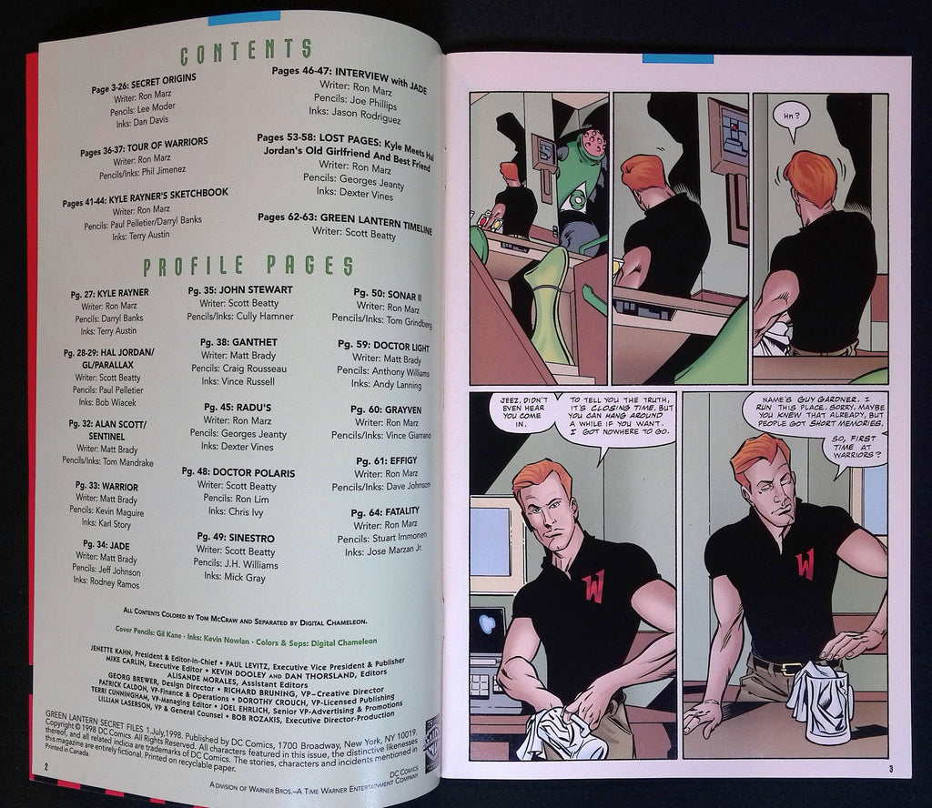 Green Lantern Secret Files and Origins # 1 1998 NM-