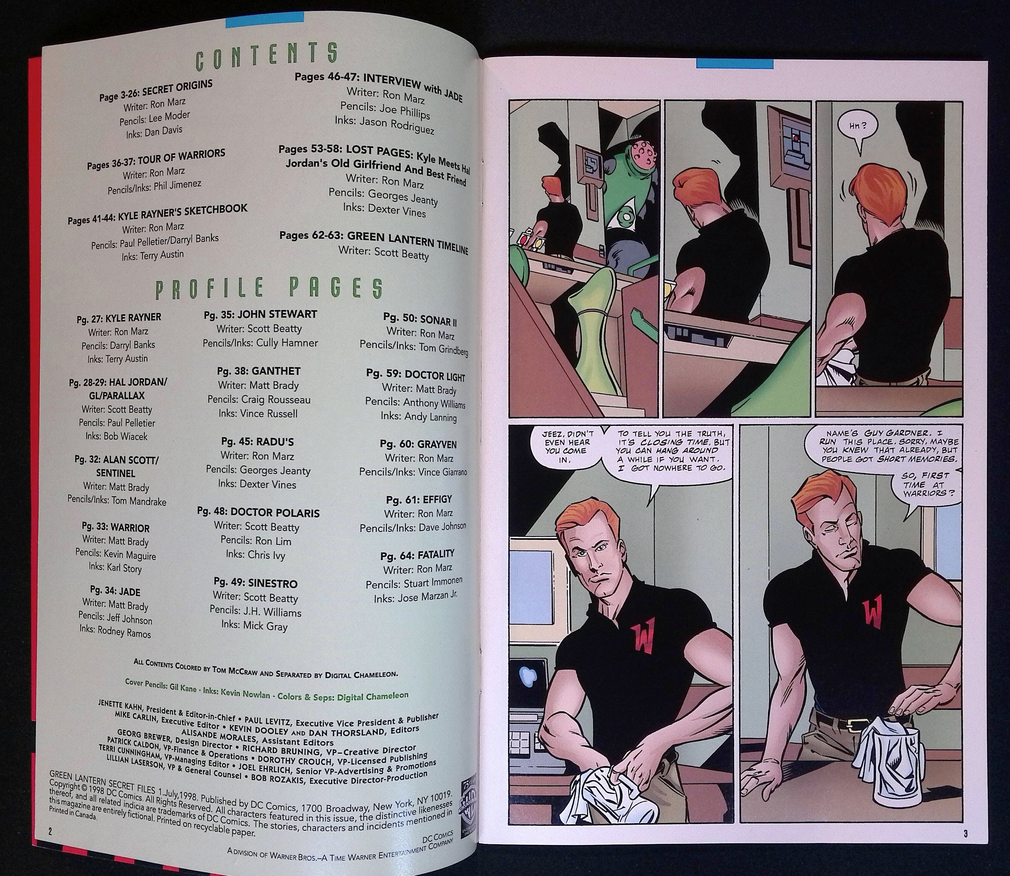 Green Lantern Secret Files and Origins # 1 1998 NM-