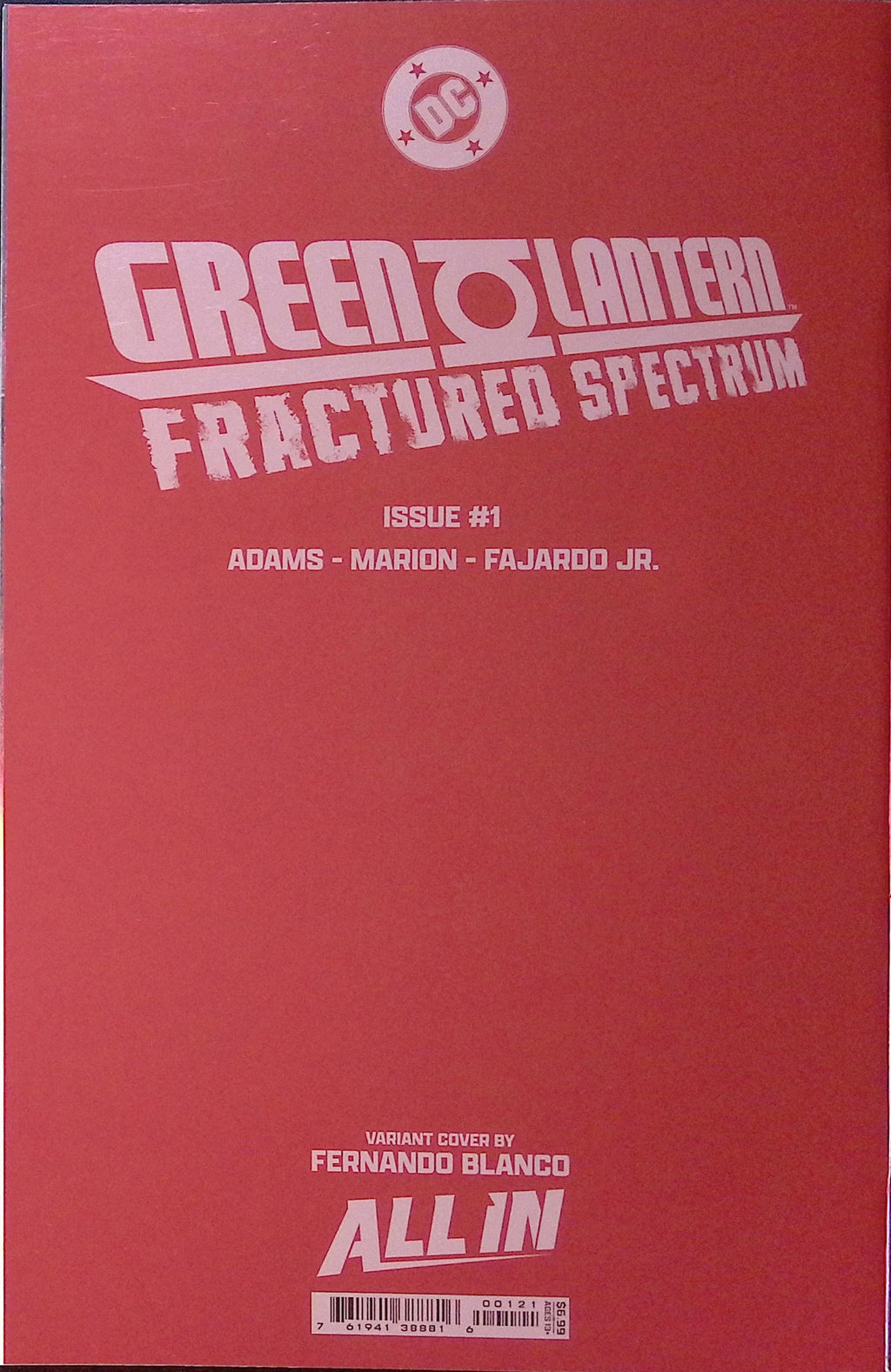 Green Lantern: Fractured Spectrum # 1 Blanco Foil Variant 2025 NM