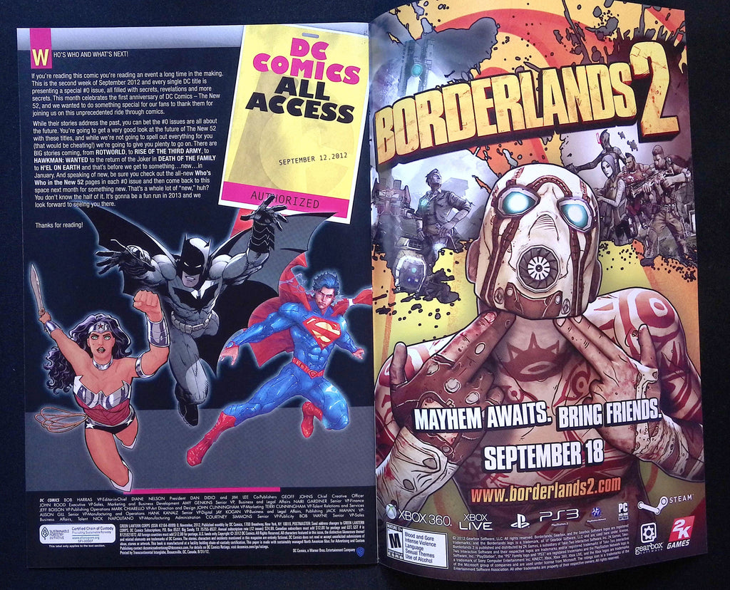 Green Lantern Corps # 0 2012 NM-