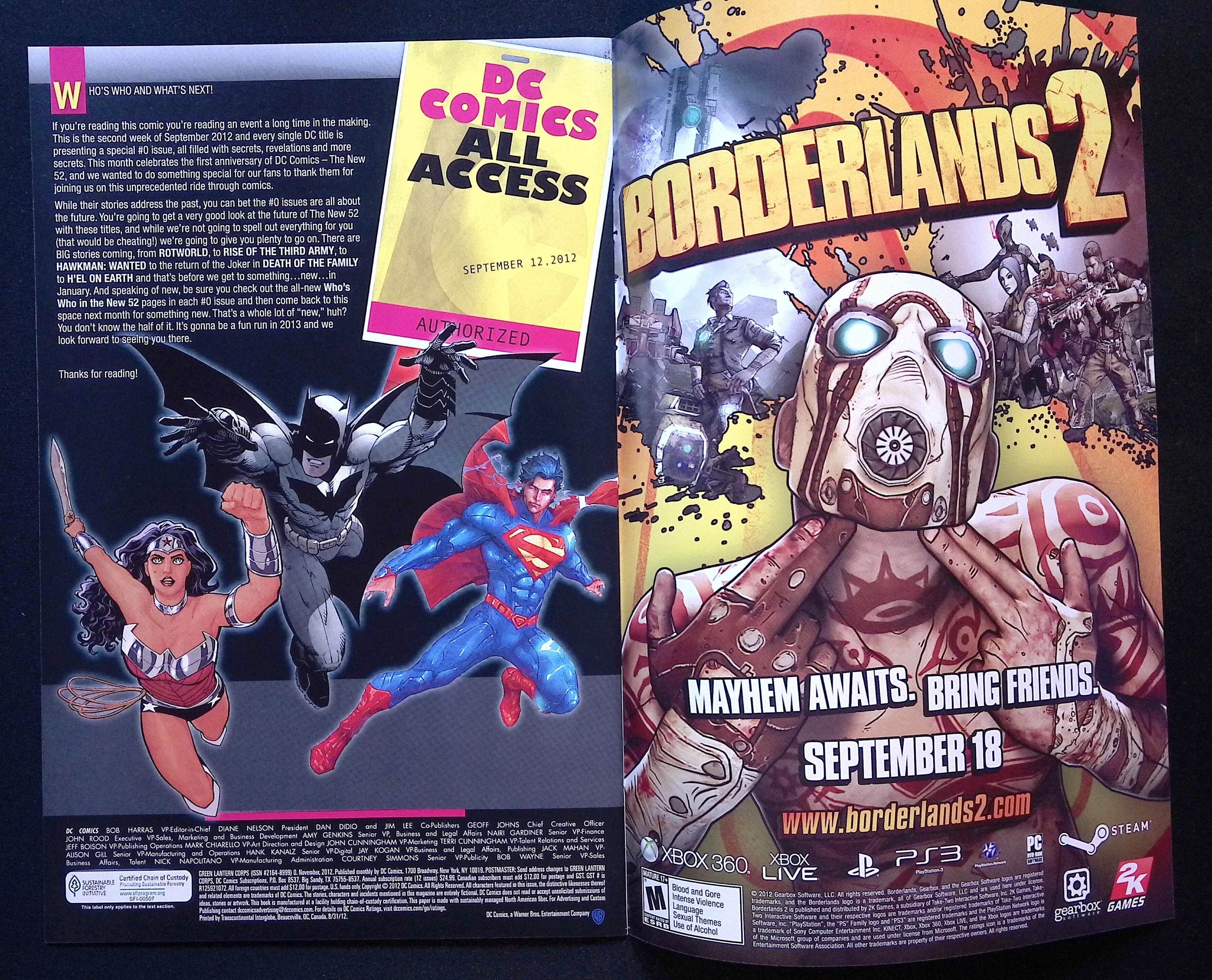 Green Lantern Corps # 0 2012 NM-