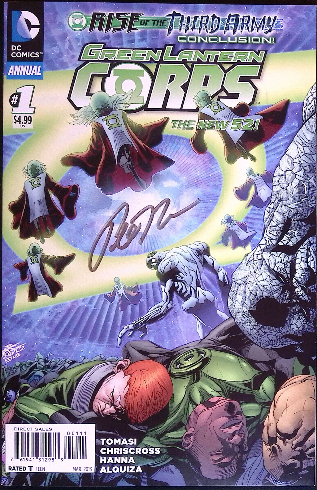 Green Lantern Corps Annual # 1 Signed by Peter Tomasi (maybe) 2013 NM-