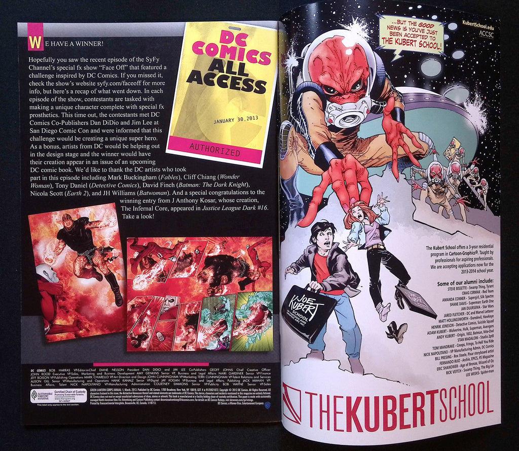 Green Lantern Corps Annual # 1 Signed by Peter Tomasi (maybe) 2013 NM-