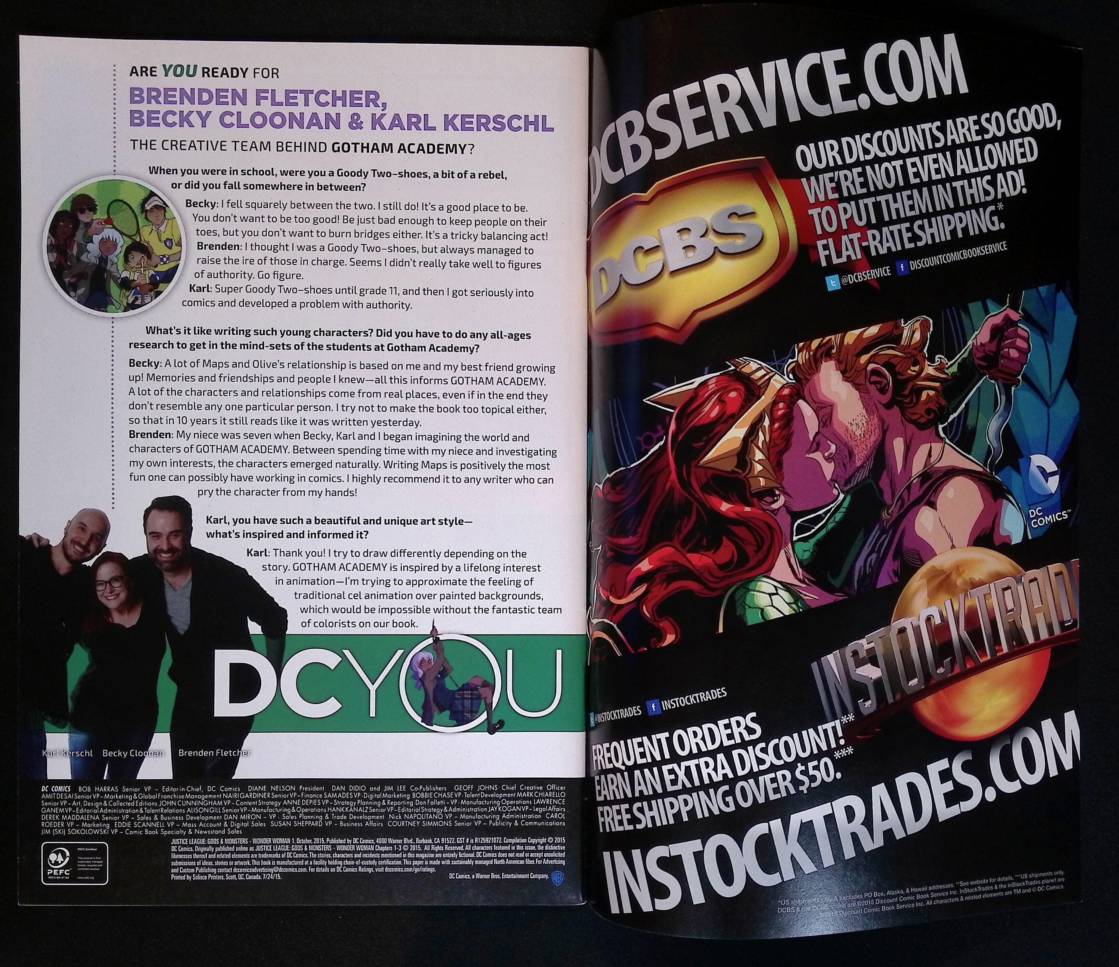 Justice League: Gods and Monsters – Wonder Woman # 1 2015 NM-