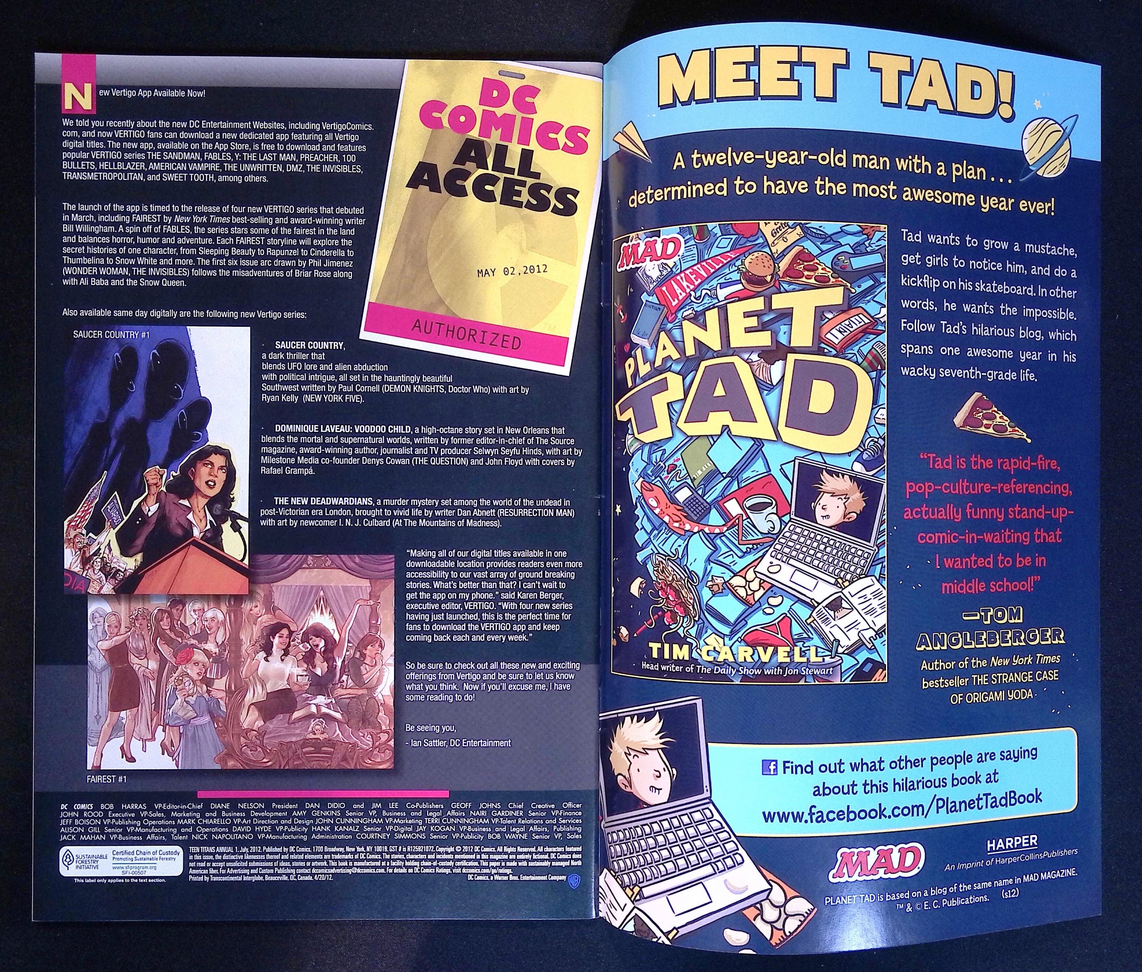 Teen Titans Annual # 1 2012 NM-