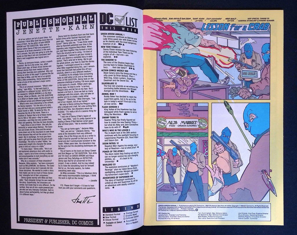 Green Arrow Annual # 1 1988 NM-