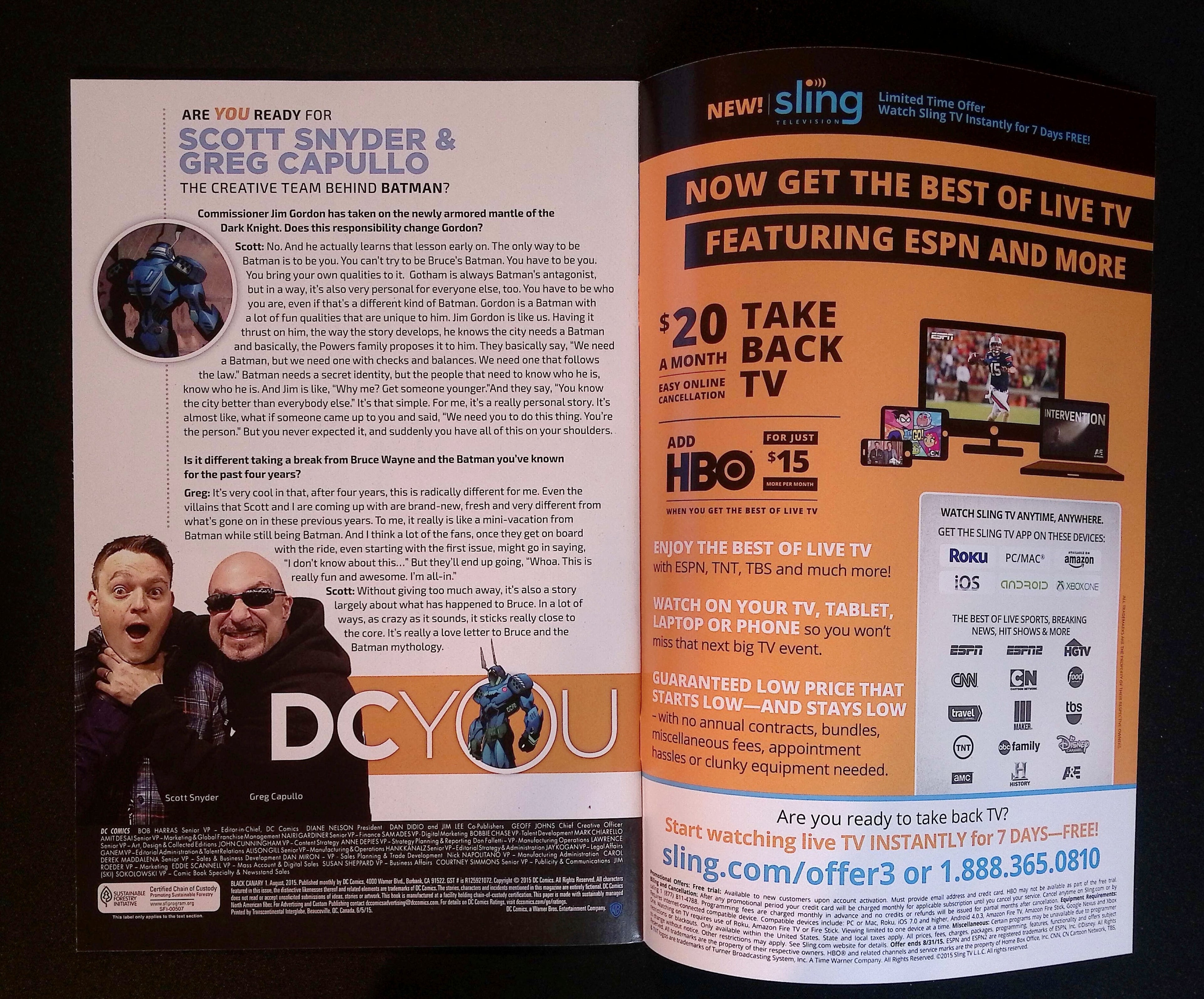 Black Canary # 1 2015 NM-