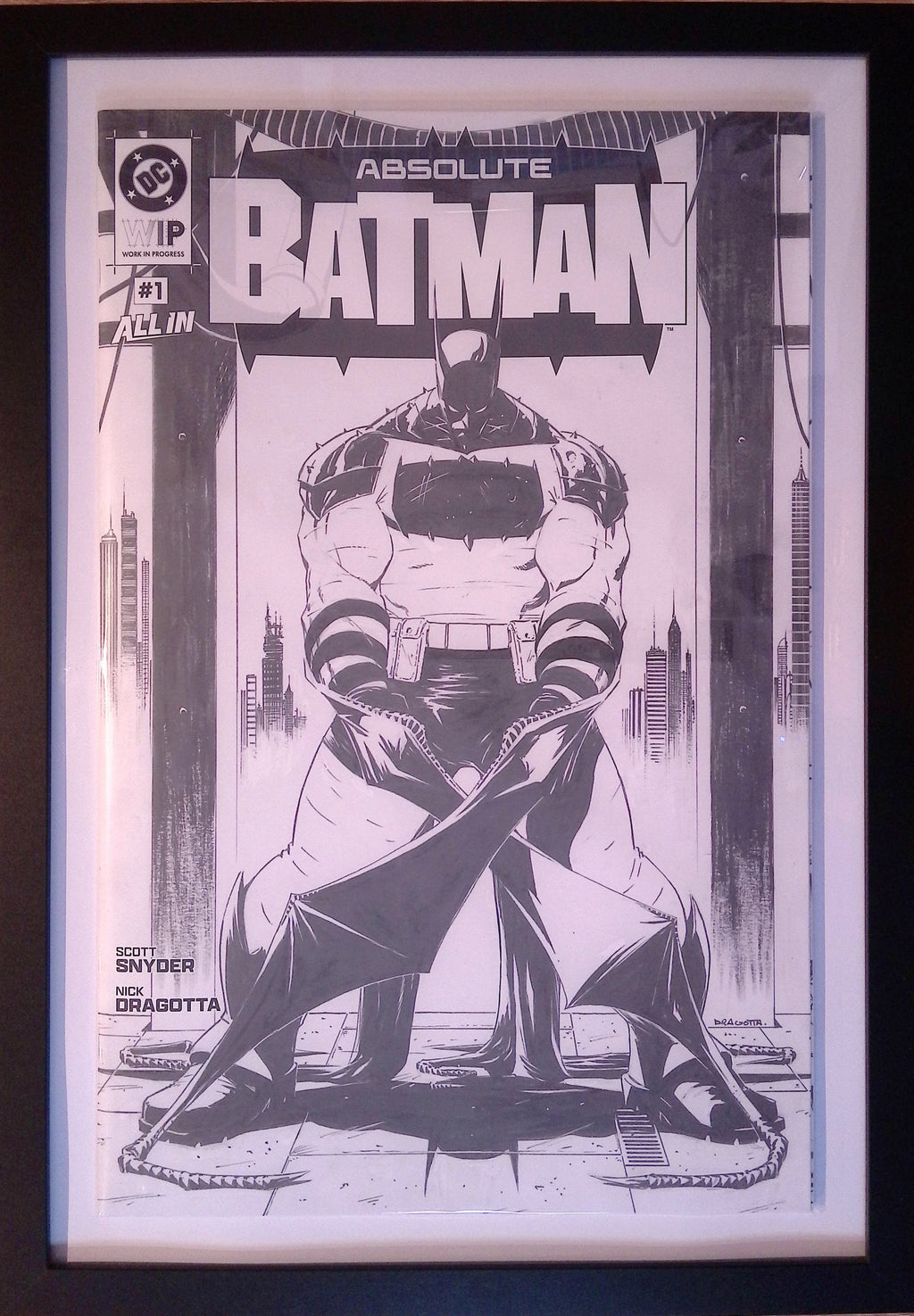 The DC W.I.P. Absolute Batman # 1 11 X 17 Format Framed 2025 NM