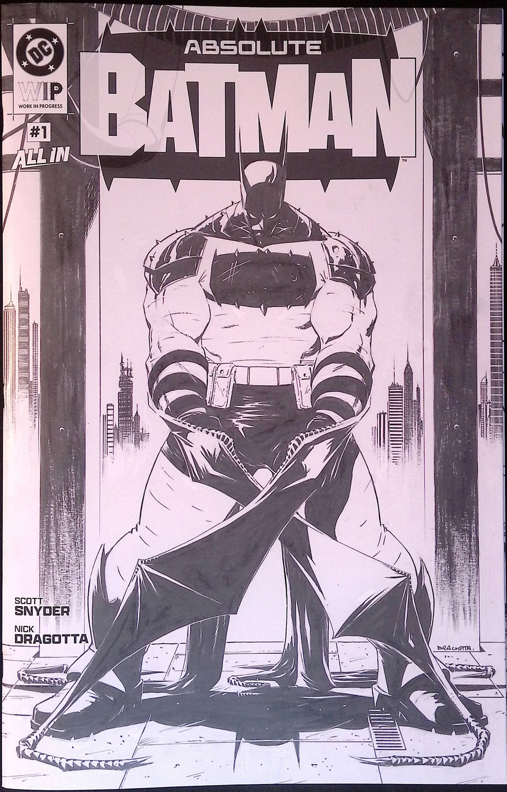 The DC W.I.P. Absolute Batman # 1 11 X 17 Format Framed 2025 NM