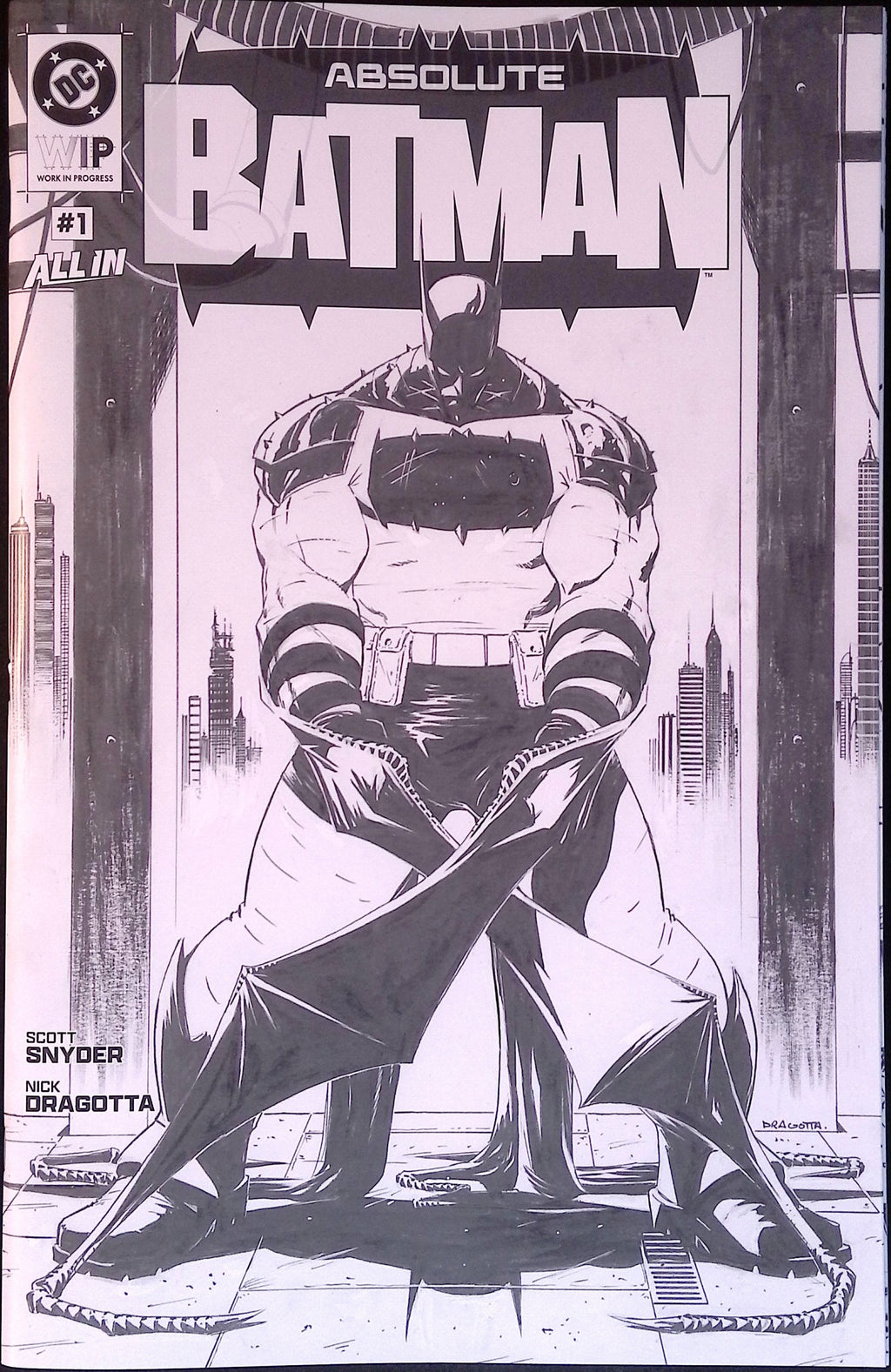 The DC W.I.P. Absolute Batman # 1 11 X 17 Format Framed 2025 NM