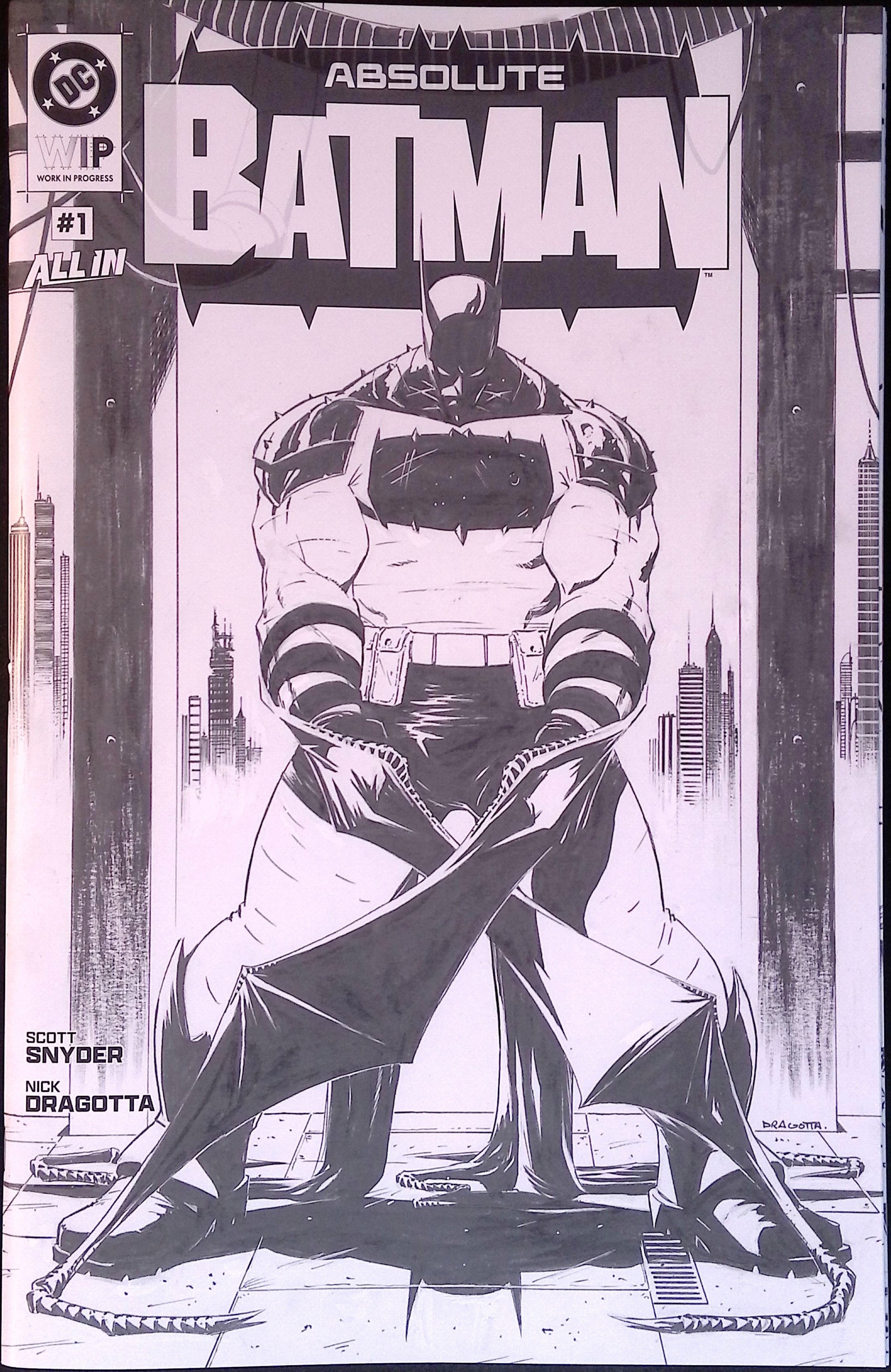 The DC W.I.P. Absolute Batman # 1 11 X 17 Framed 2025 NM