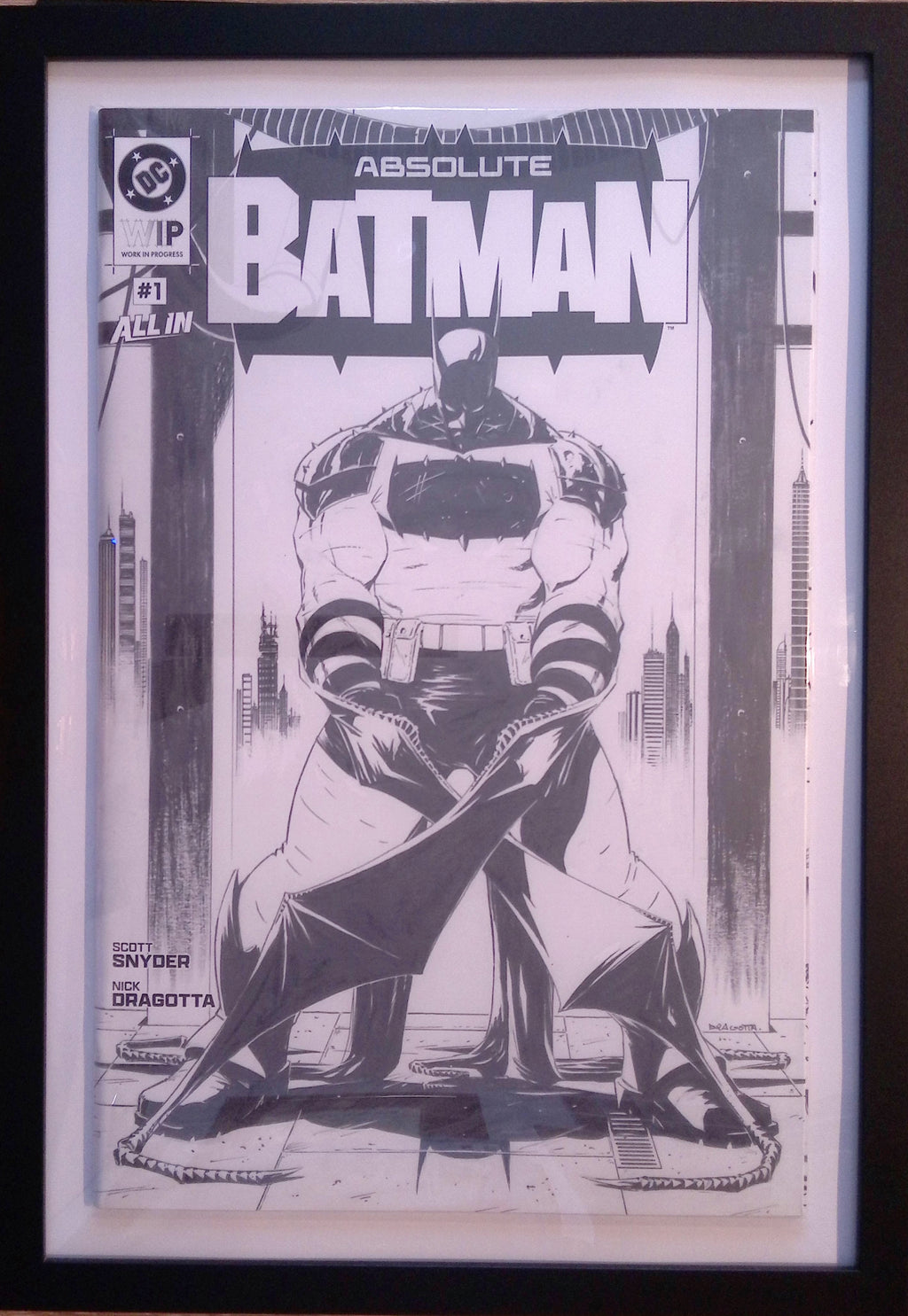The DC W.I.P. Absolute Batman # 1 11 X 17 Format Framed 2025 NM
