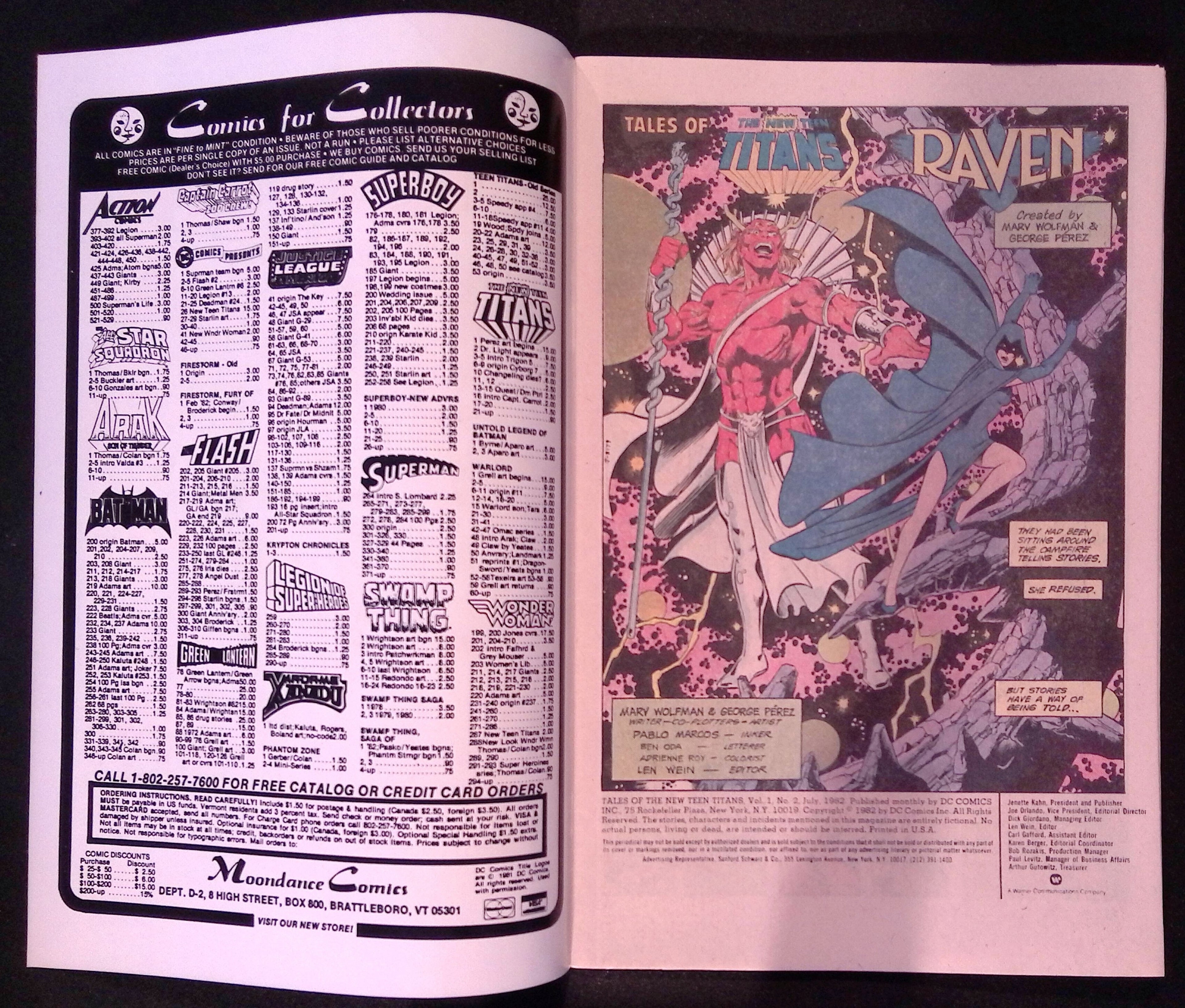 Tales of the New Teen Titans # 2 1982 VF/NM