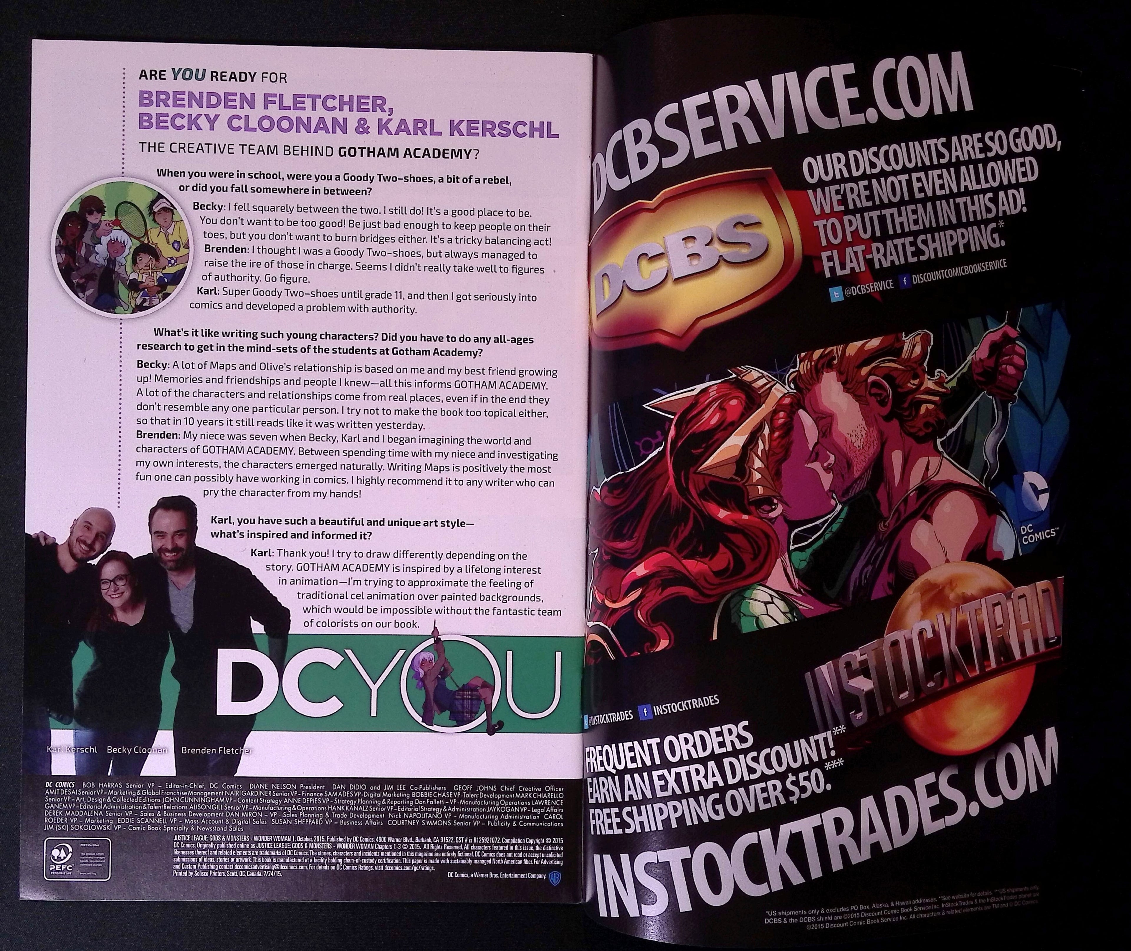 Justice League: Gods and Monsters - Wonder Woman # 1 2015 NM-