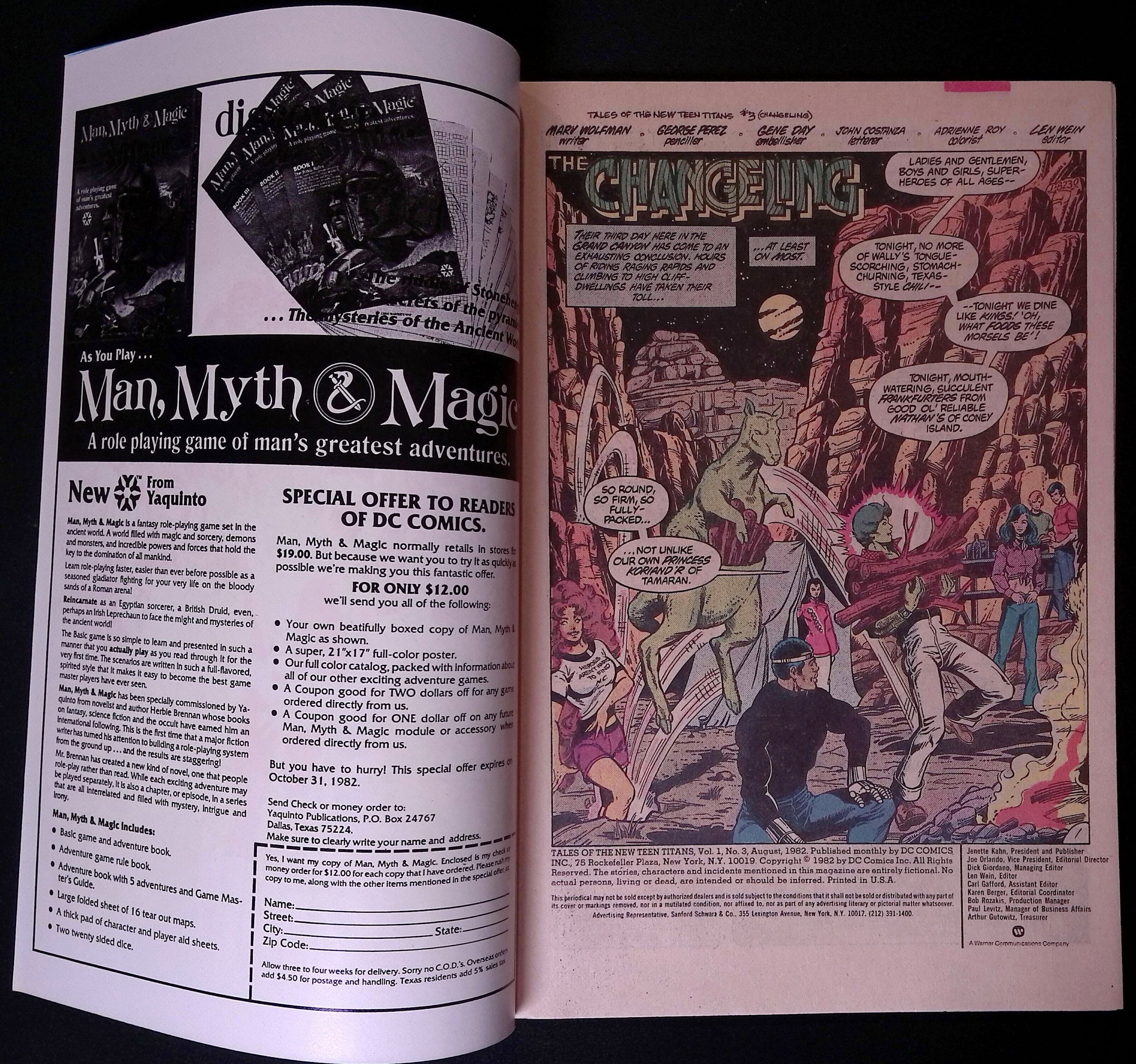 Tales of the New Teen Titans # 3 1982 NM