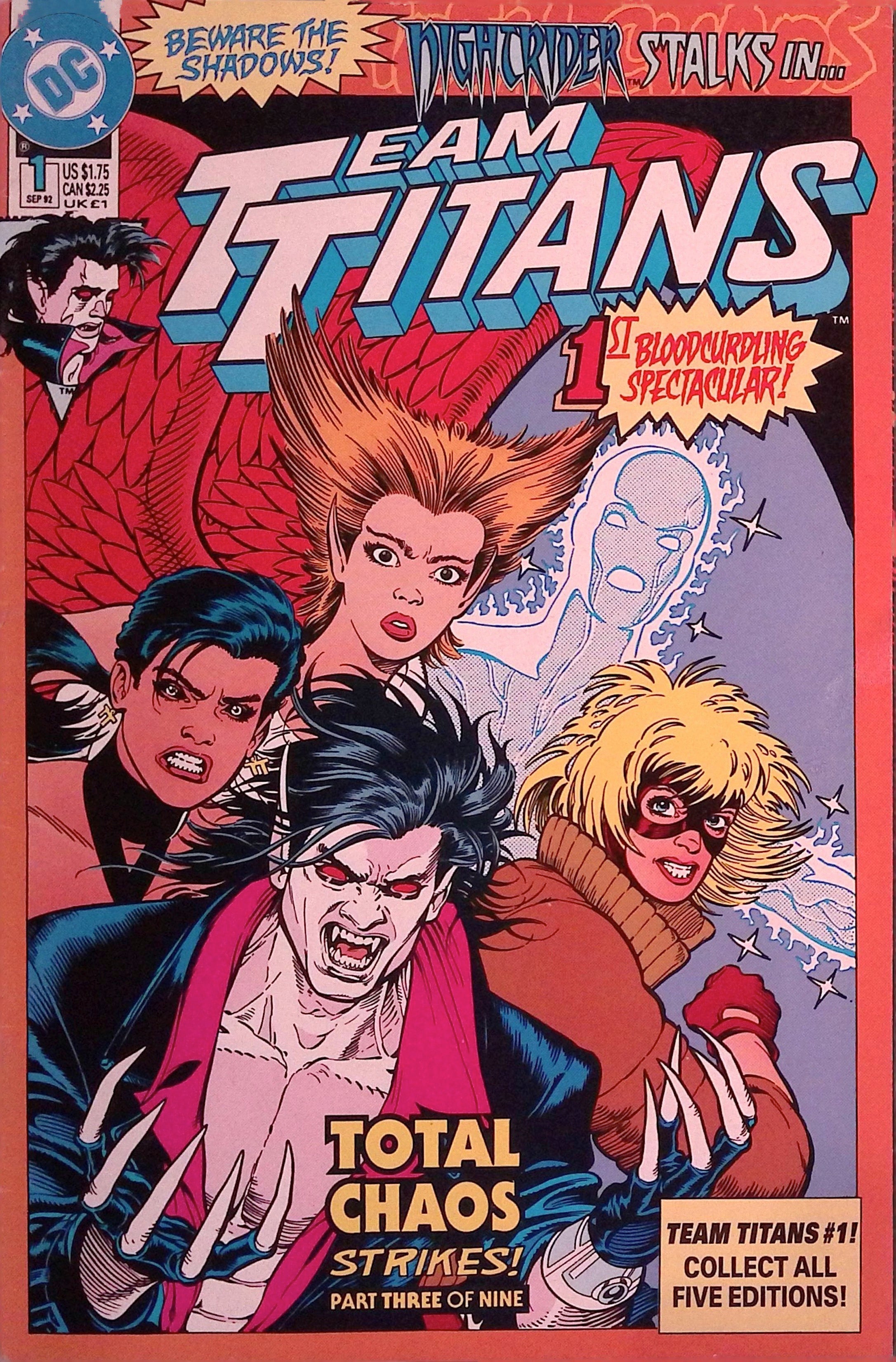 Team Titans # 1 Nightrider Variant 1992 VF