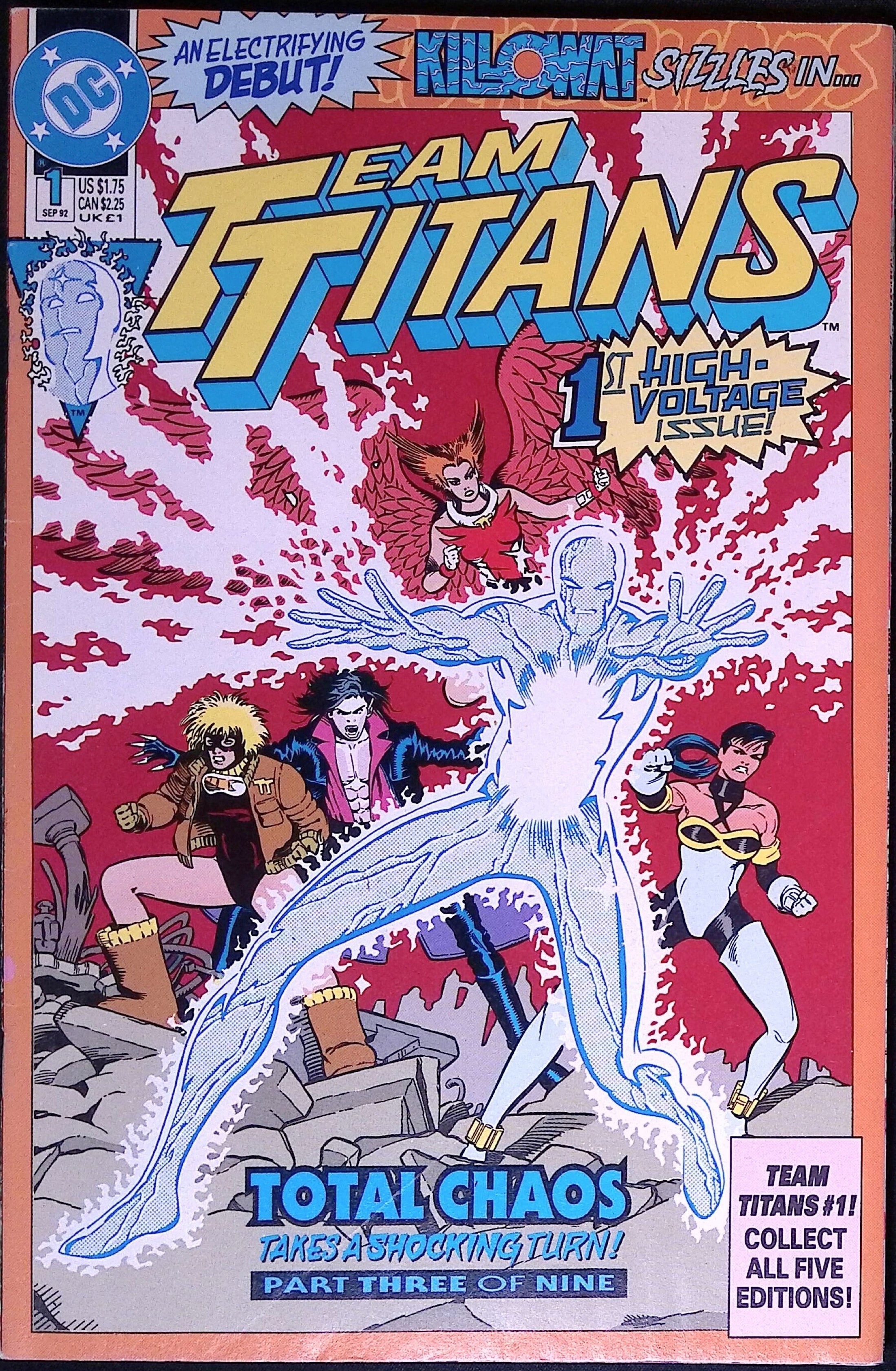 Team Titans # 1 Killowat Variant 1992 VF+