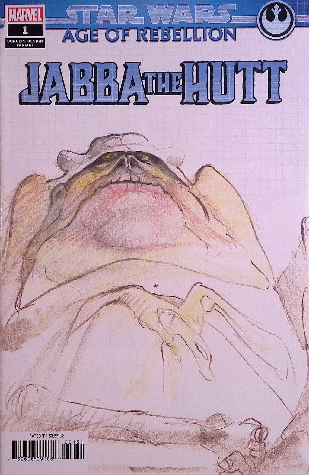 Star Wars: Age of Rebellion - Jabba the Hutt # 1 Concept Design Variant 2019 NM-