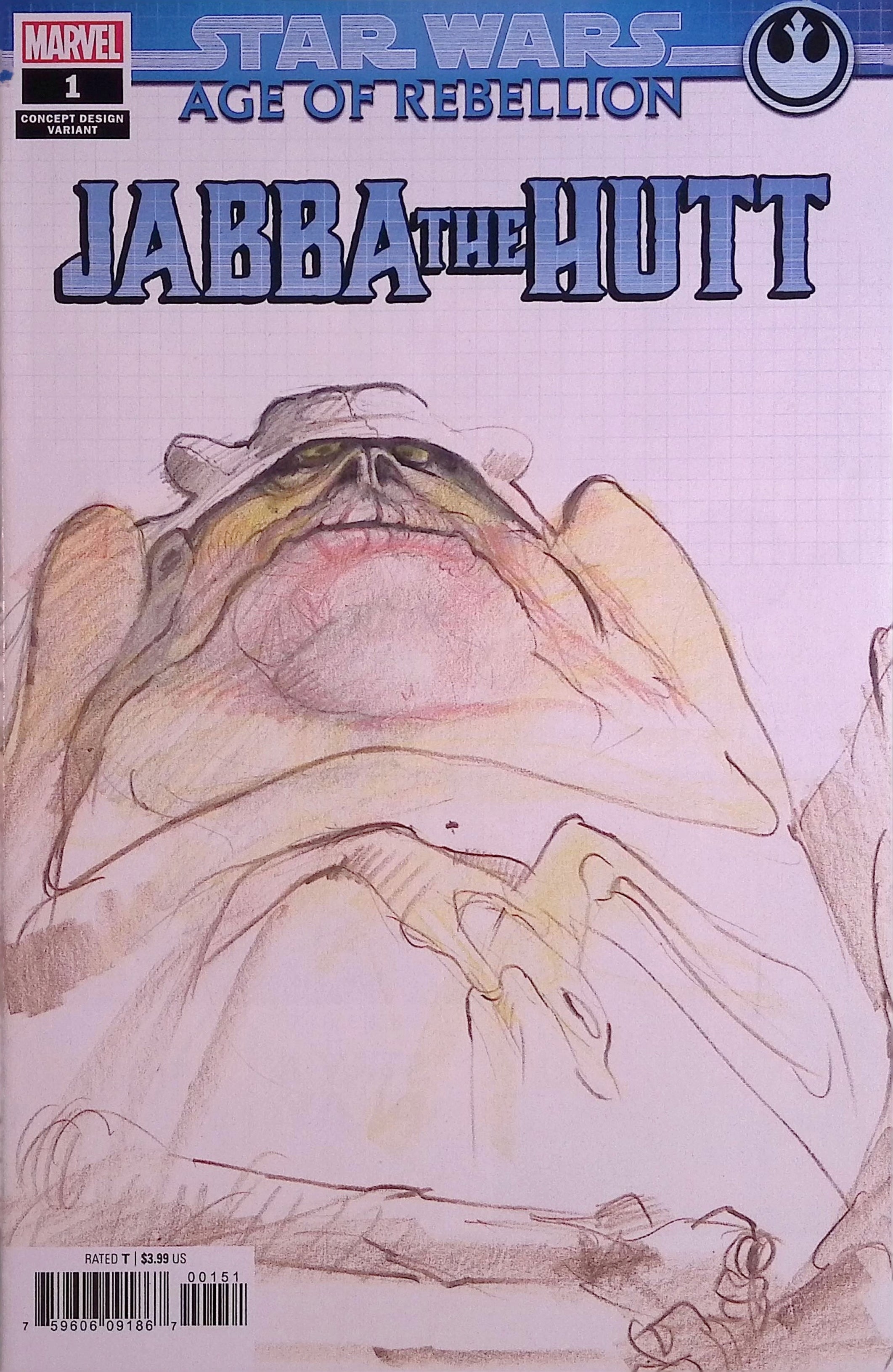 Star Wars: Age of Rebellion - Jabba the Hutt # 1 Concept Design Variant 2019 NM-