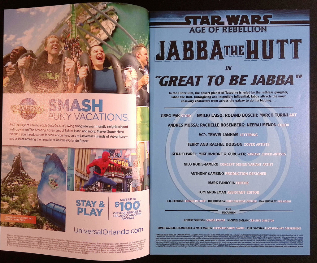 Star Wars: Age of Rebellion - Jabba the Hutt # 1 Concept Design Variant 2019 NM-