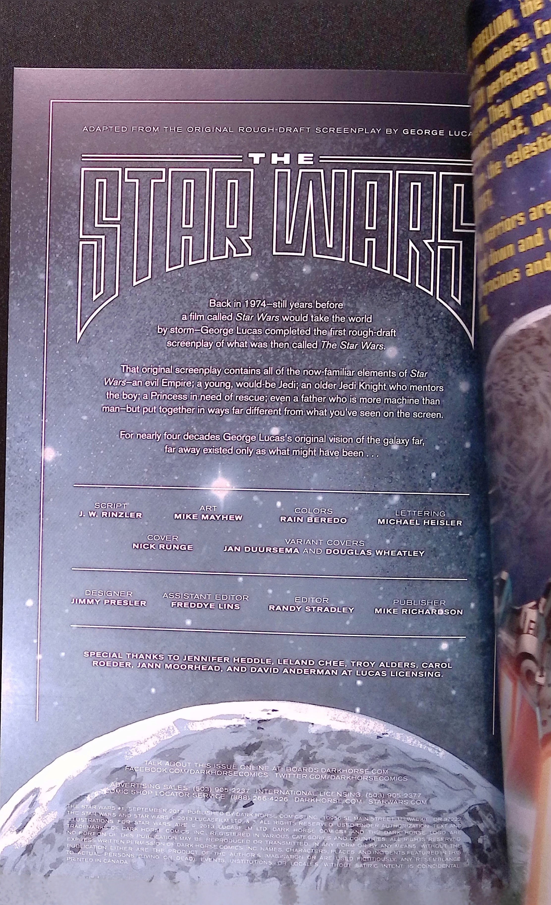 The Star Wars # 1 2013 VF/NM