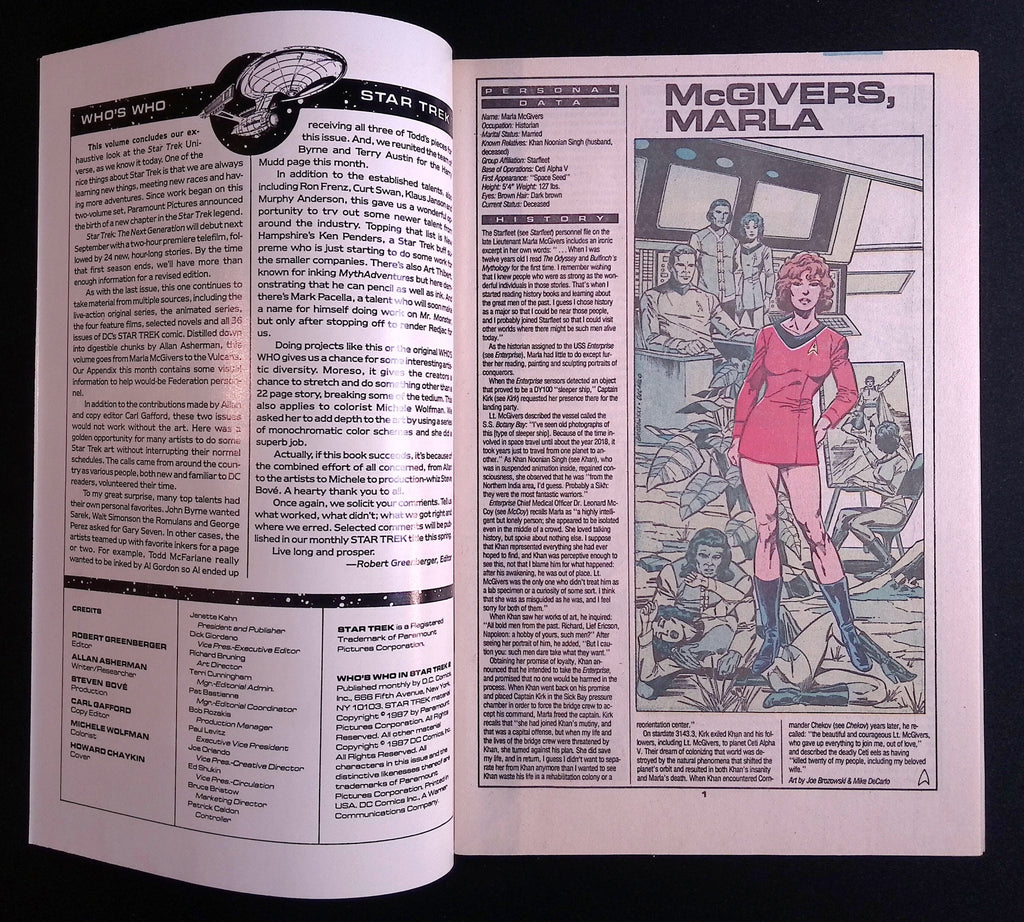 Who's Who in Star Trek # 2 1987 NM-