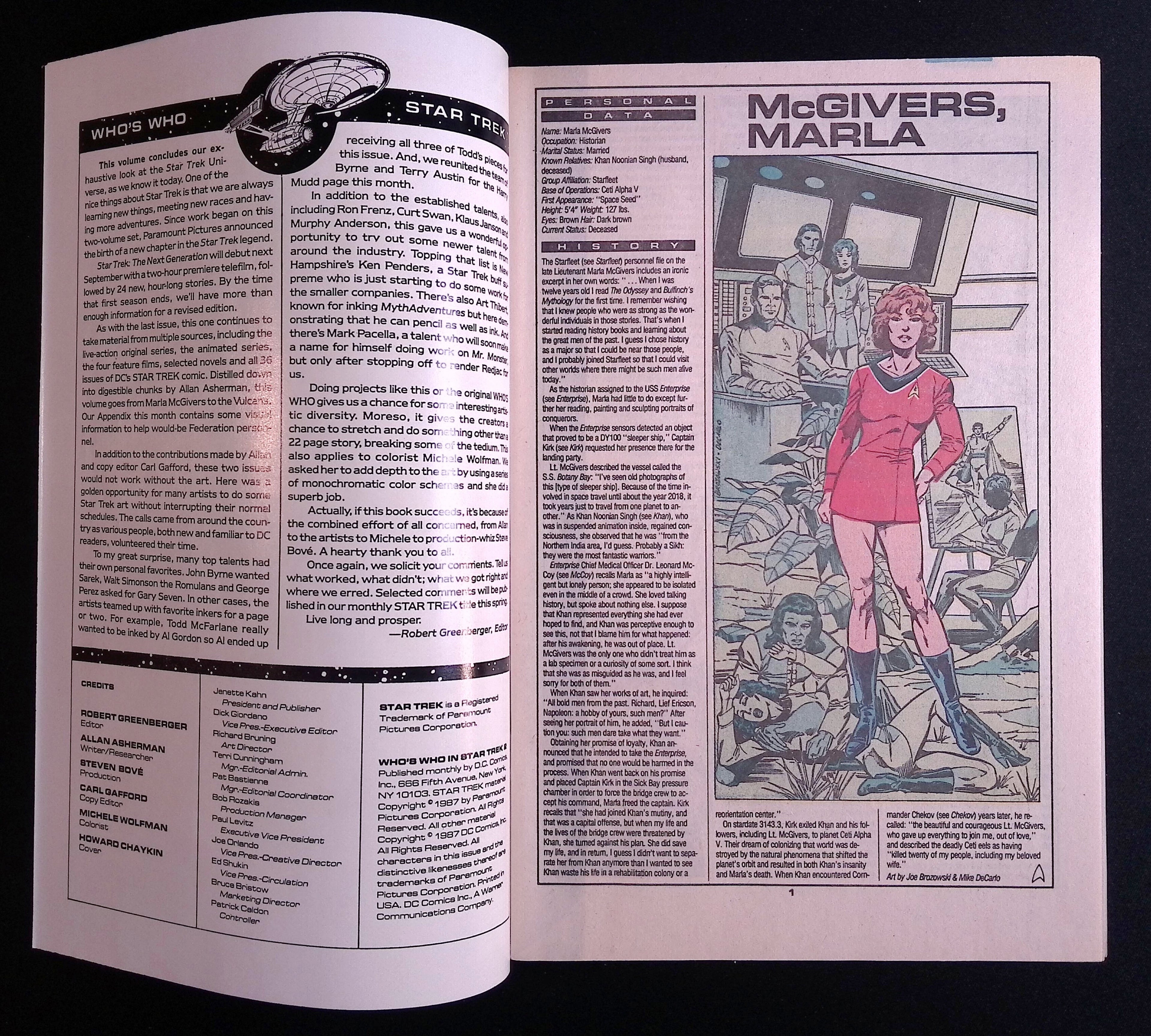 Who's Who in Star Trek # 2 1987 NM-