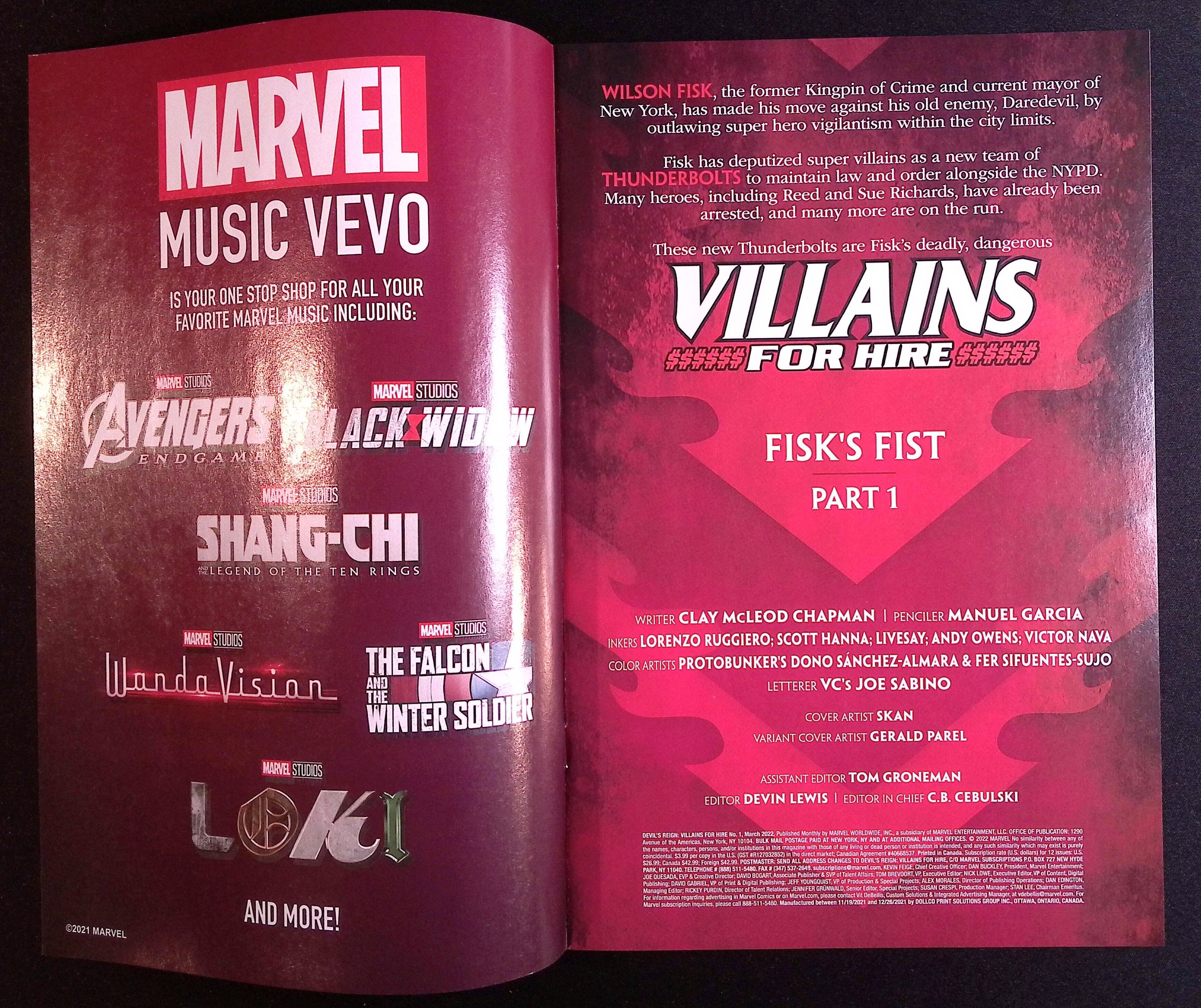 Devil’s Reign: Villains for Hire # 1 2022 NM
